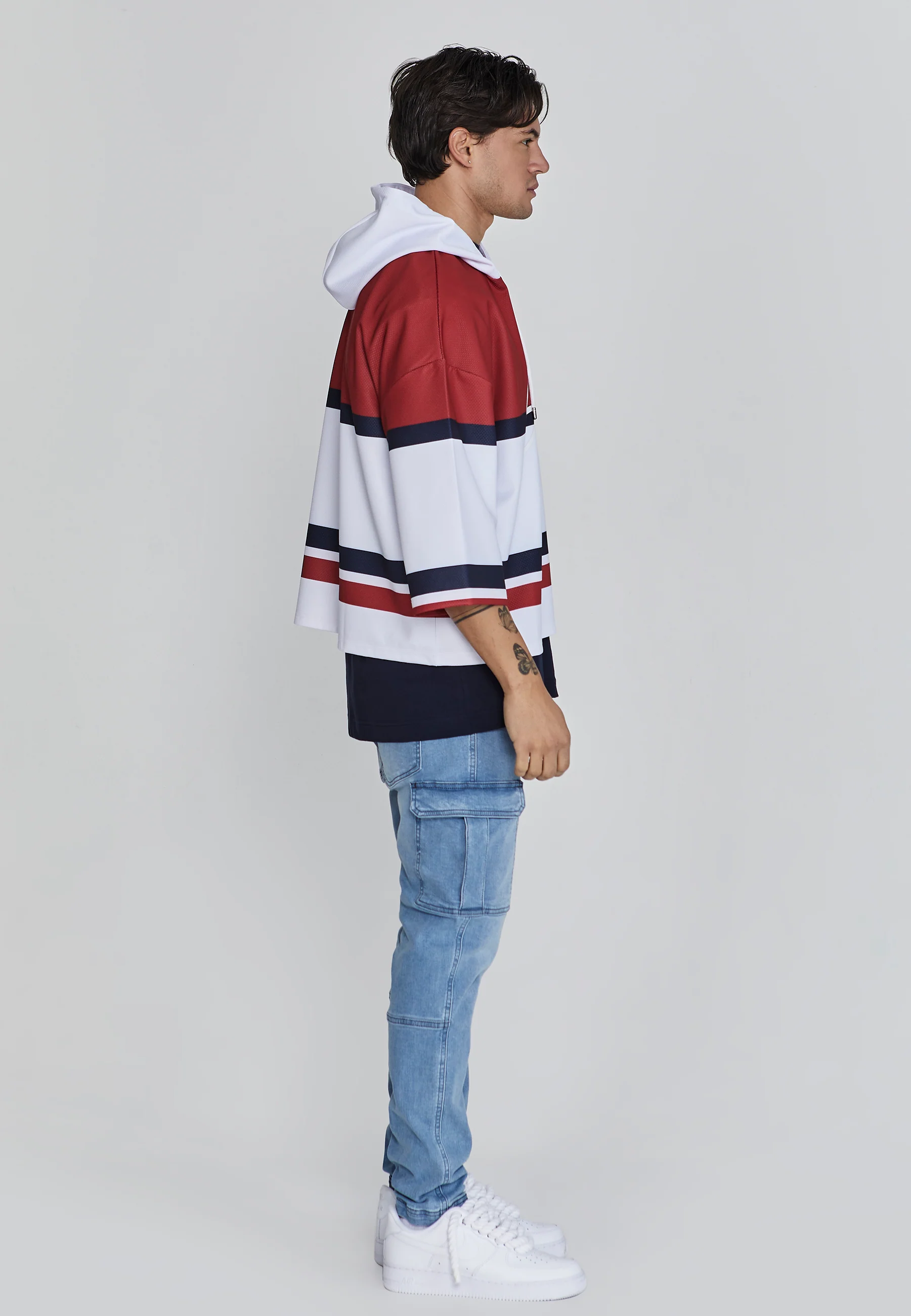 White Red Sports Hoodie - Image 4