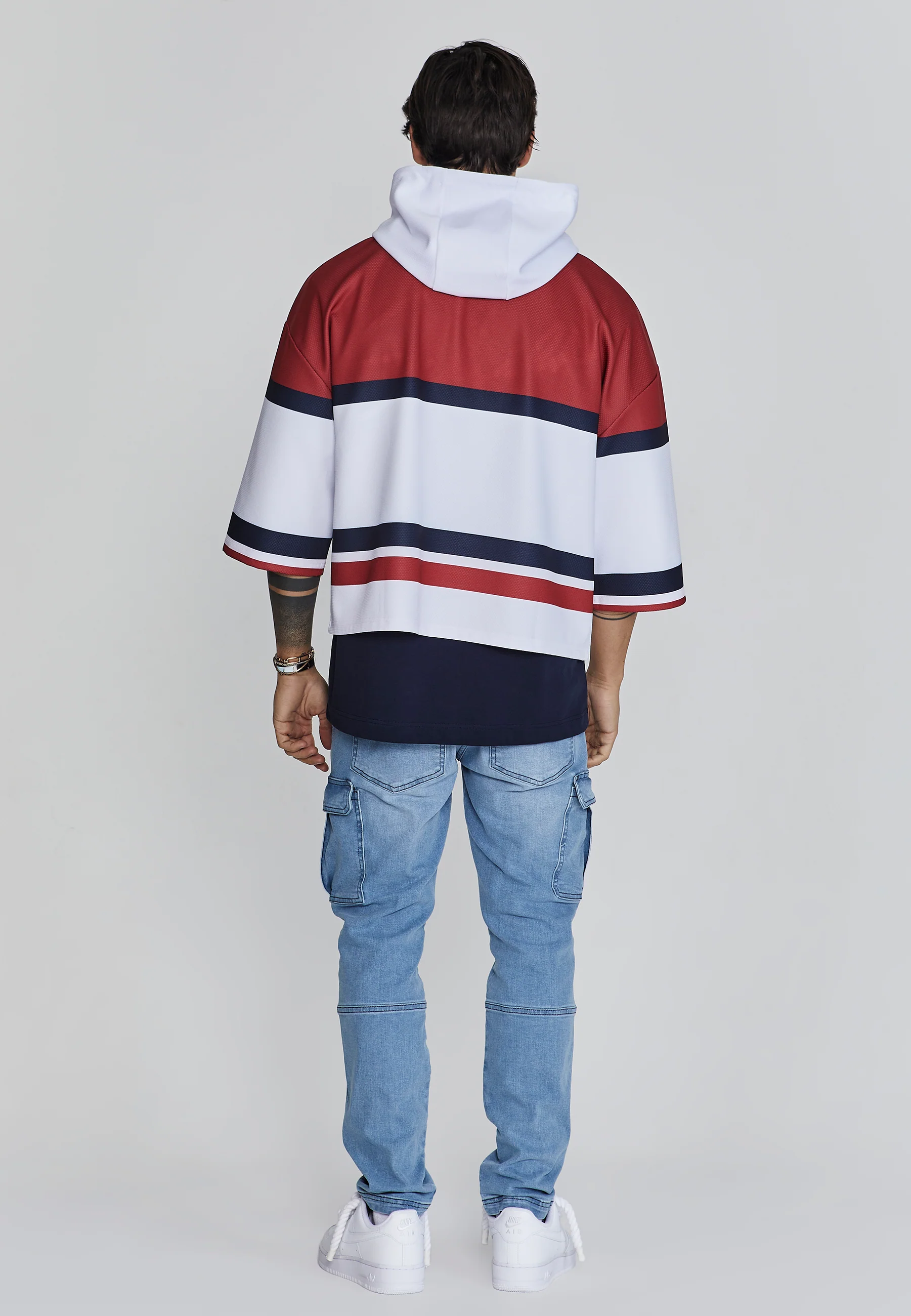 White Red Sports Hoodie - Image 5