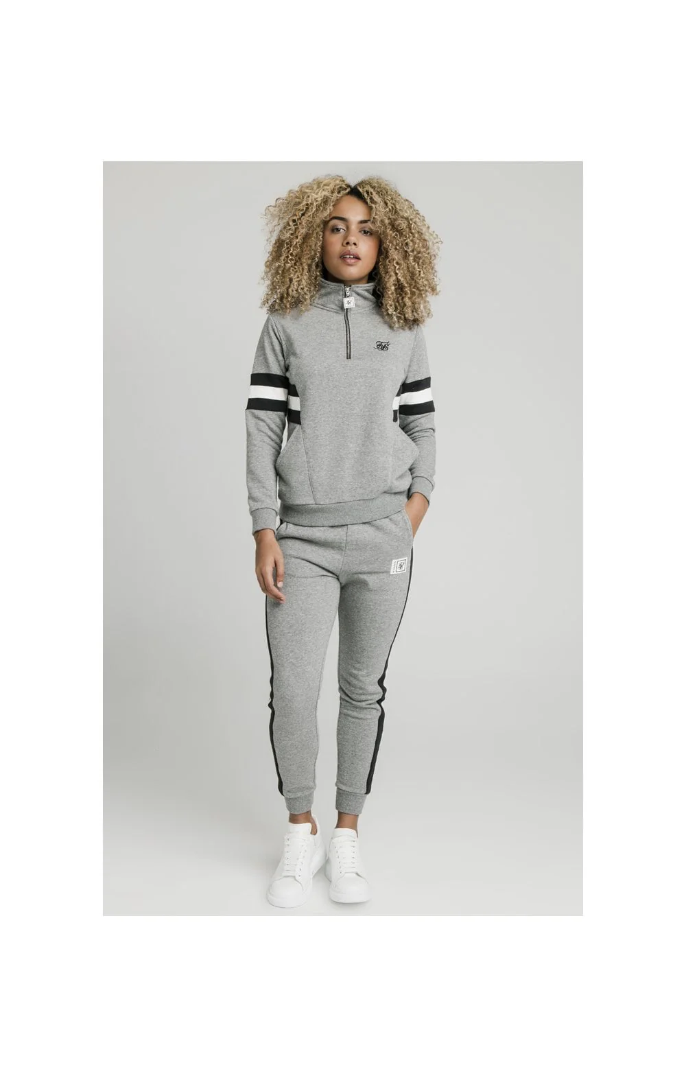 SikSilk Luxe Track Pants - Grey Marl - Image 8