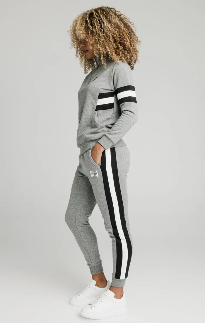 SikSilk Luxe Track Top - Grey Marl - Image 4