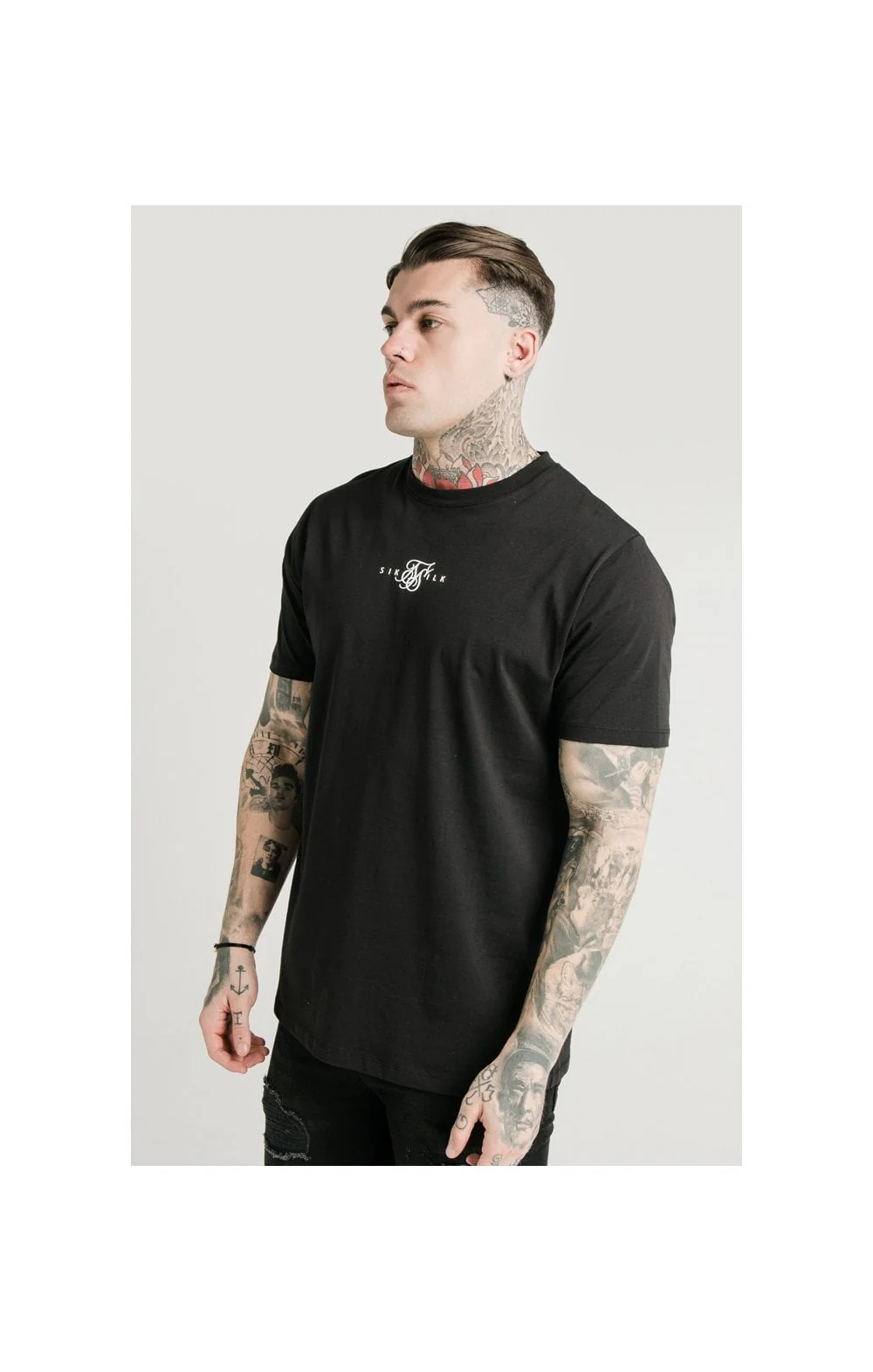 SikSilk Square Hem Standard Tee - Black