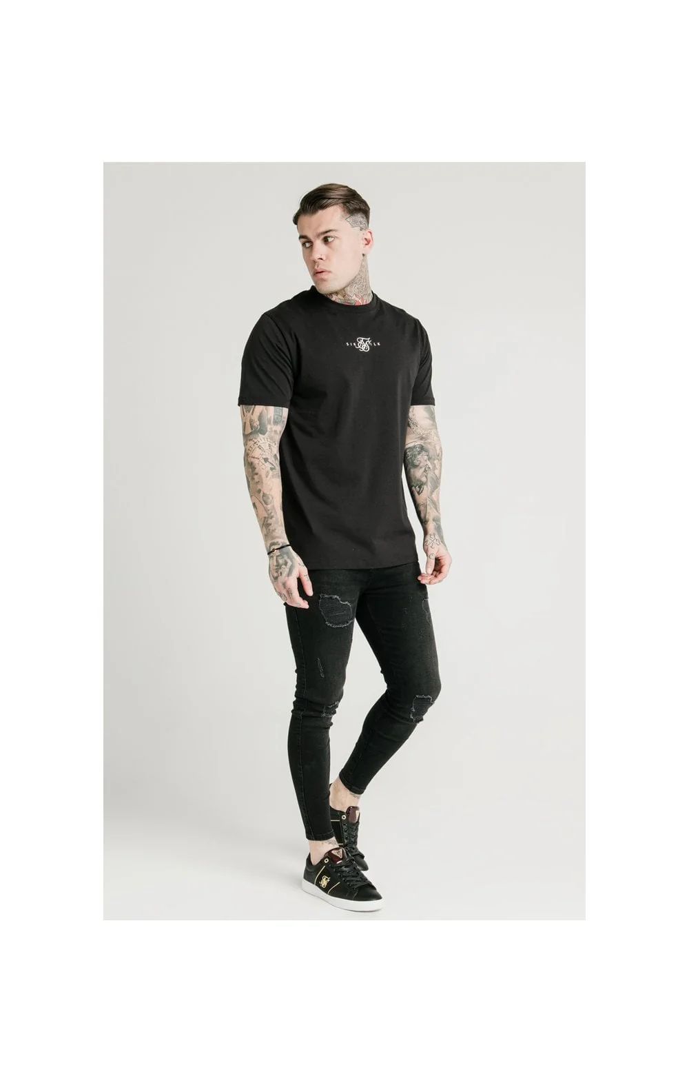 SikSilk Square Hem Standard Tee - Black - Image 5