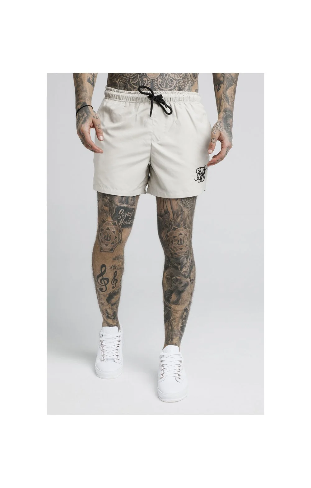 SikSilk Standard Swim Shorts – Light Beige - Image 2