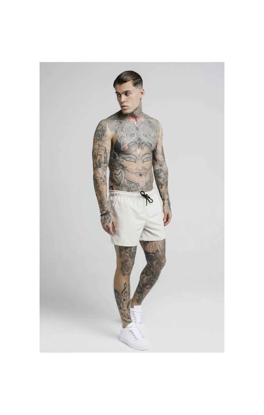 SikSilk Standard Swim Shorts – Light Beige - Image 4