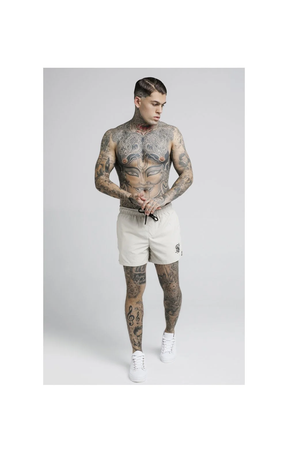 SikSilk Standard Swim Shorts – Light Beige - Image 5