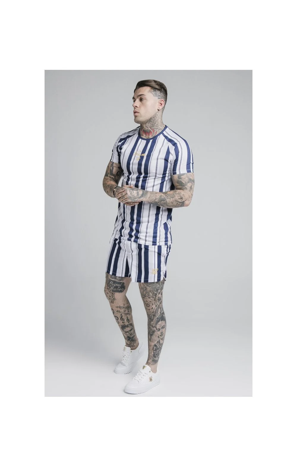 Navy Stripe Standard Swim Short - Image 4
