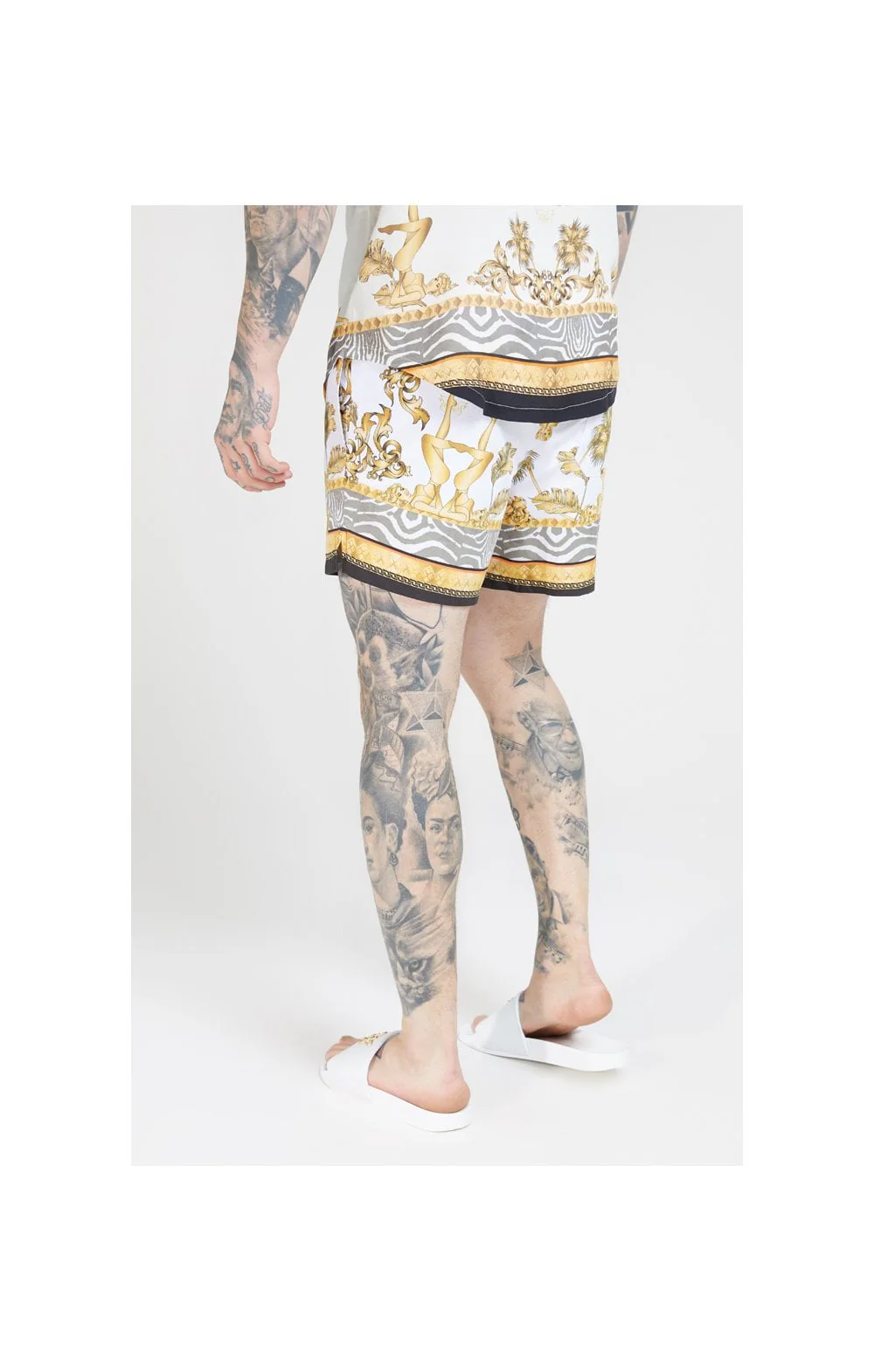 SikSilk Standard Swim Shorts – Ocean Off White - Image 3