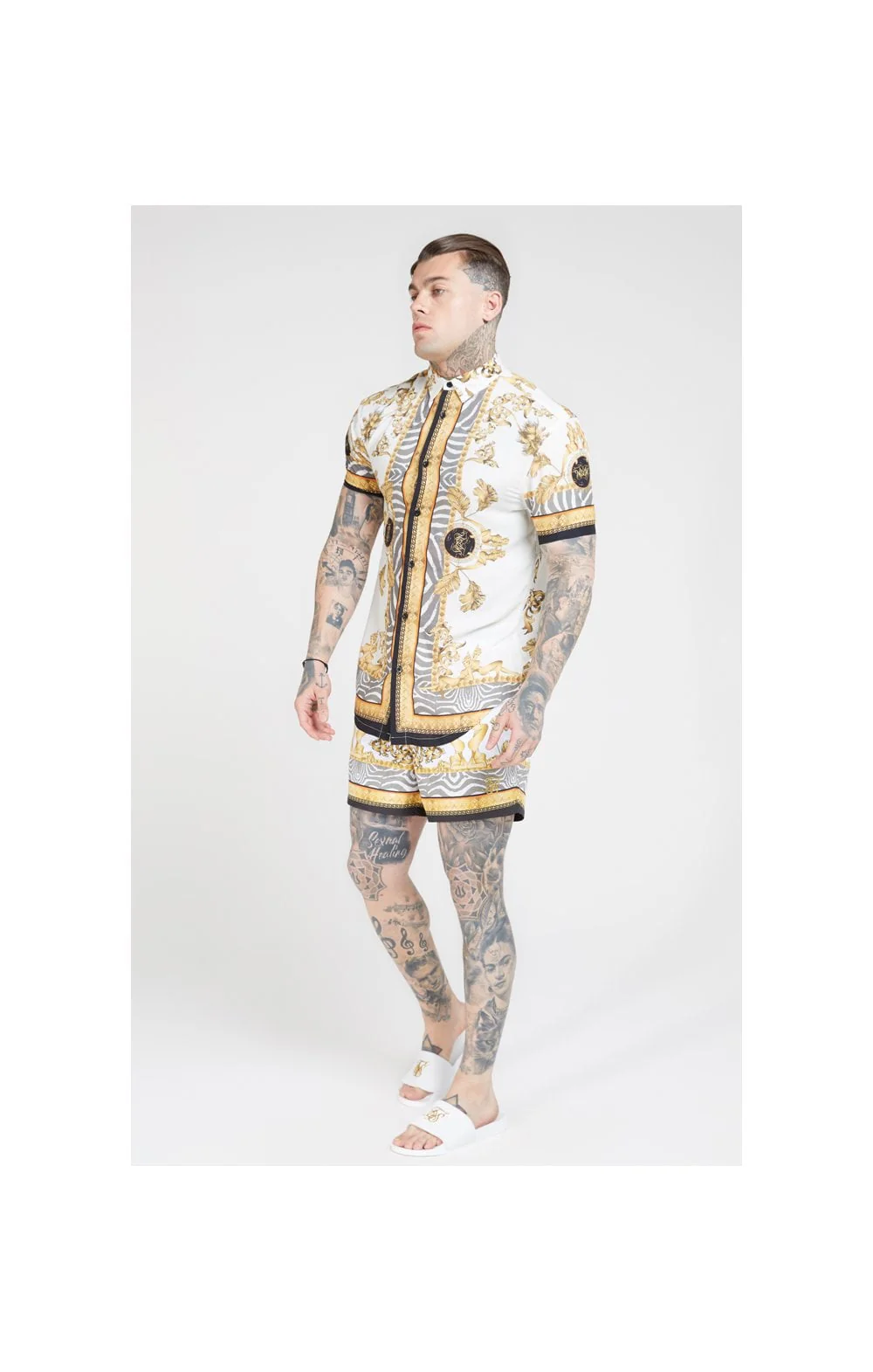 SikSilk Standard Swim Shorts – Ocean Off White - Image 4