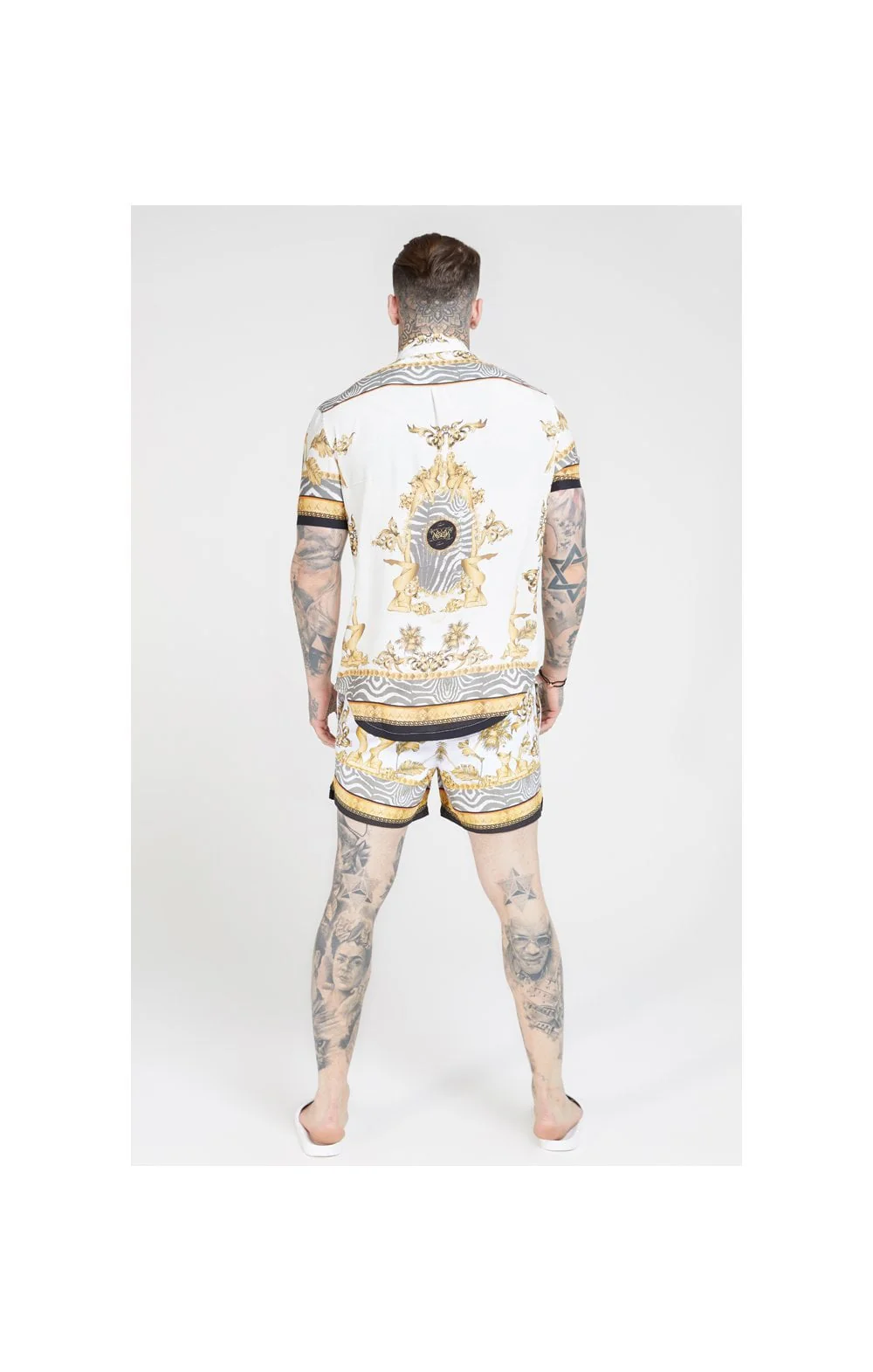 SikSilk Standard Swim Shorts – Ocean Off White - Image 5