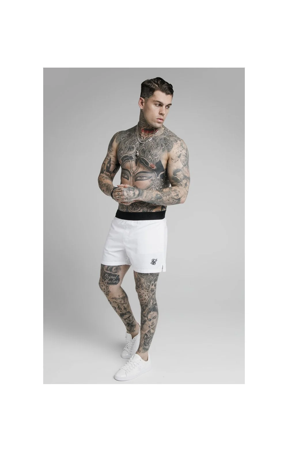 SikSilk Standard Swim Shorts – White - Image 3