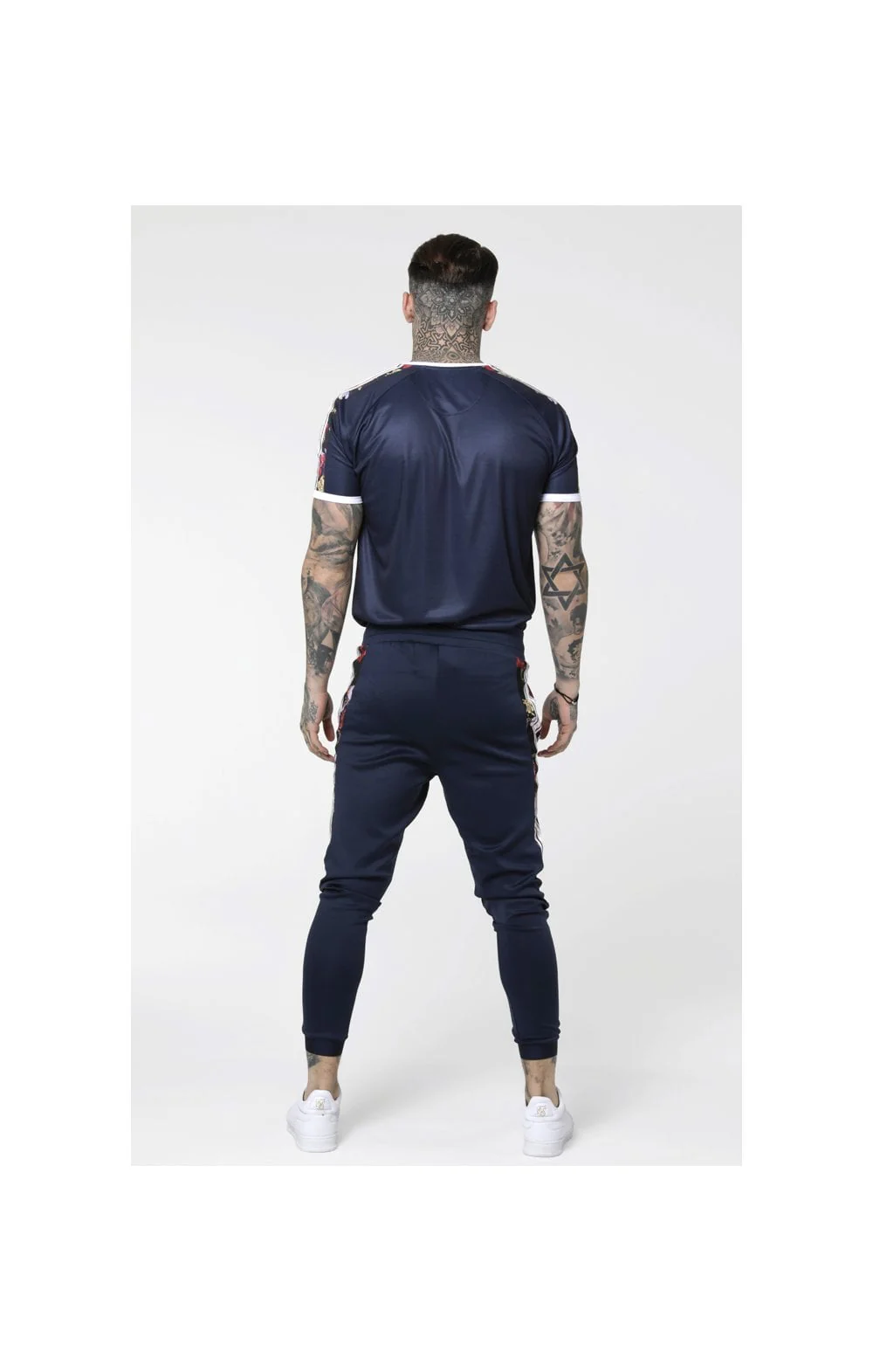 SikSilk Starlite Raglan Curved Hem Tape Tee - Navy - Image 5