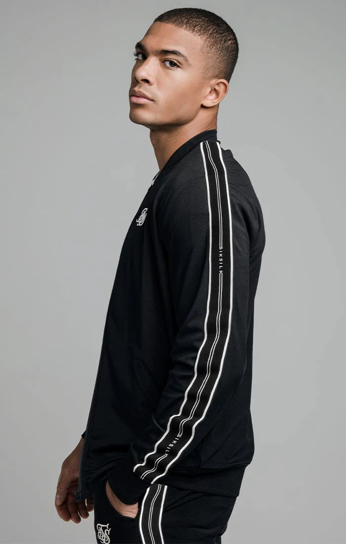 Black Track Bomber Jacket - Image 2