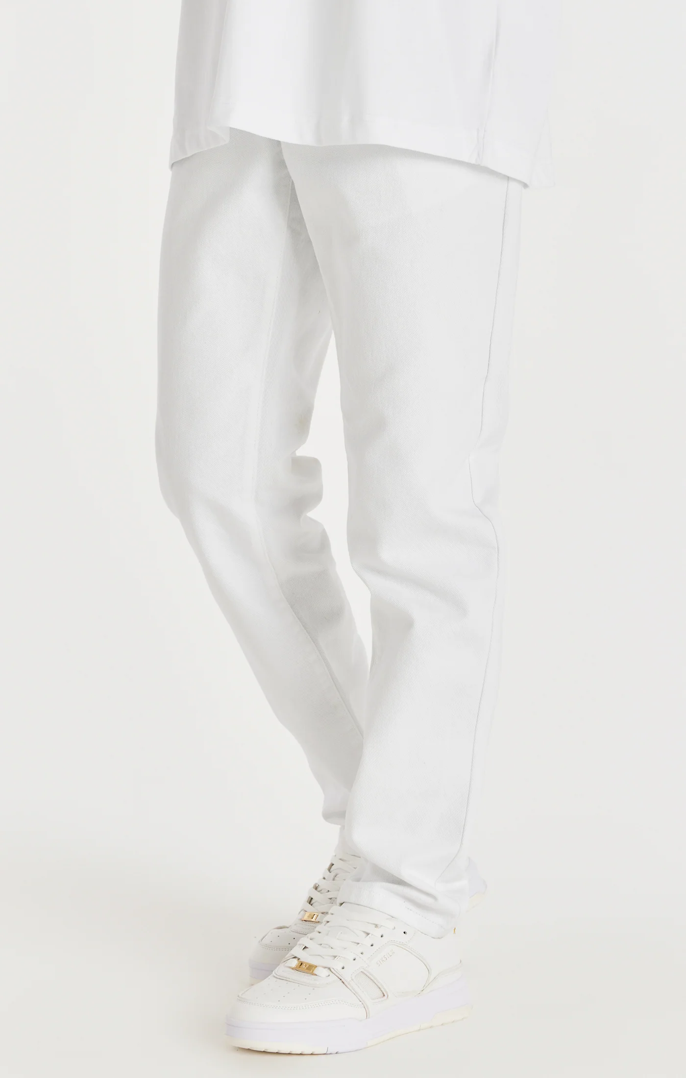 White Straight Cut Denim