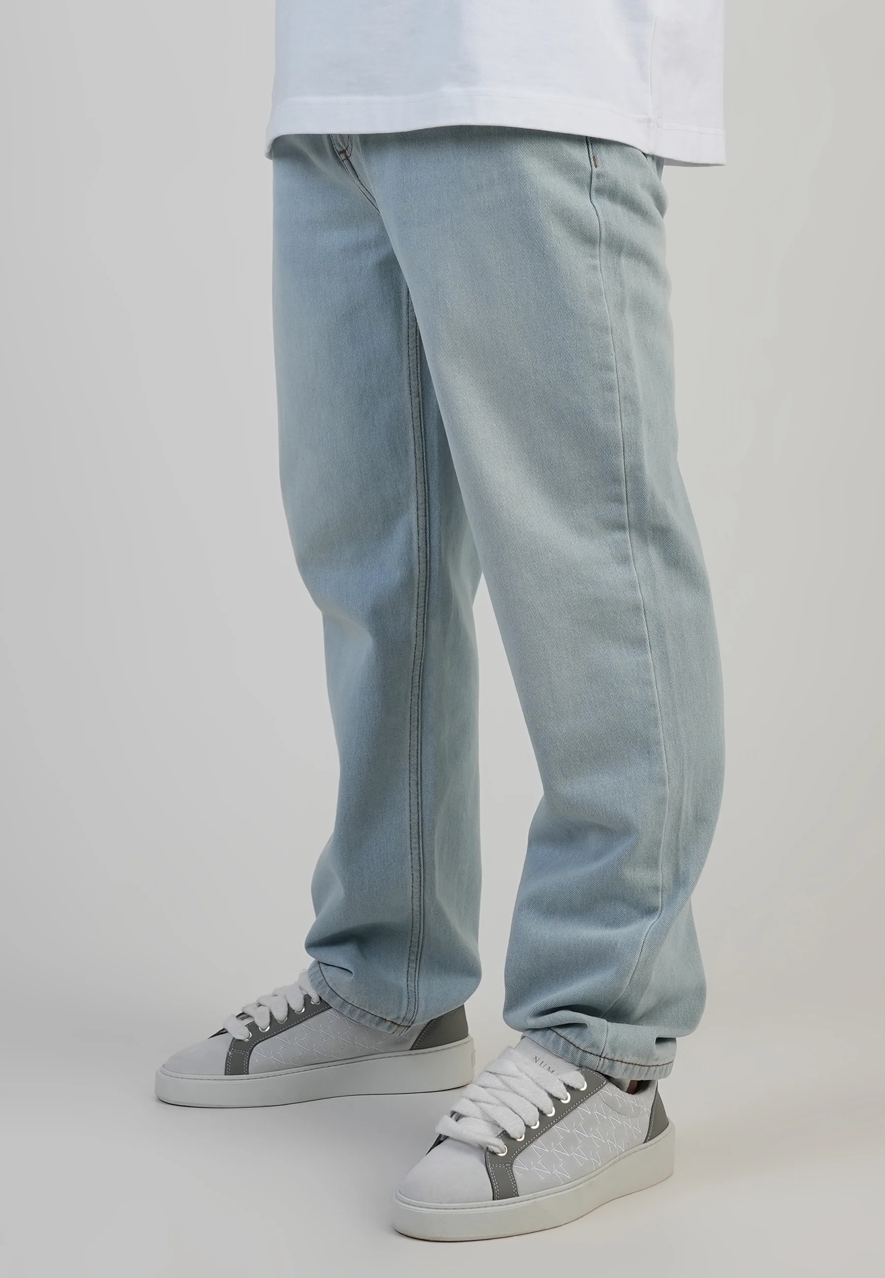 Straight Fit Jeans Washed Light Blue
