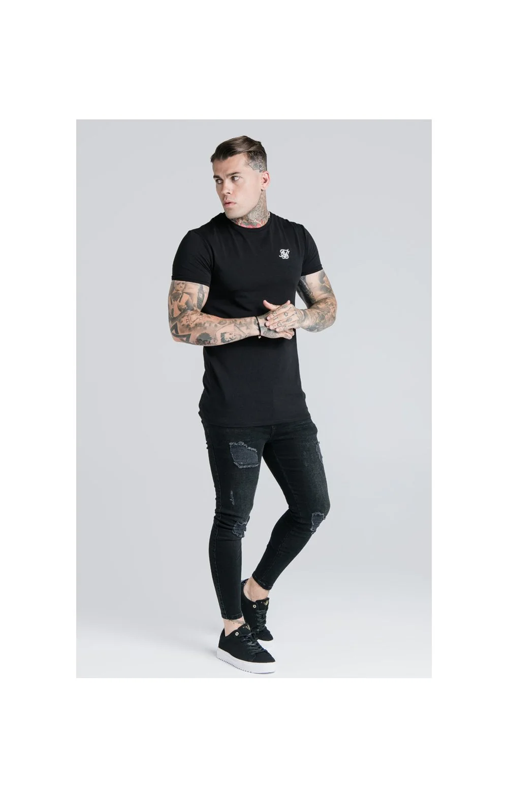 Black Essential Muscle Fit T-Shirt - Image 3