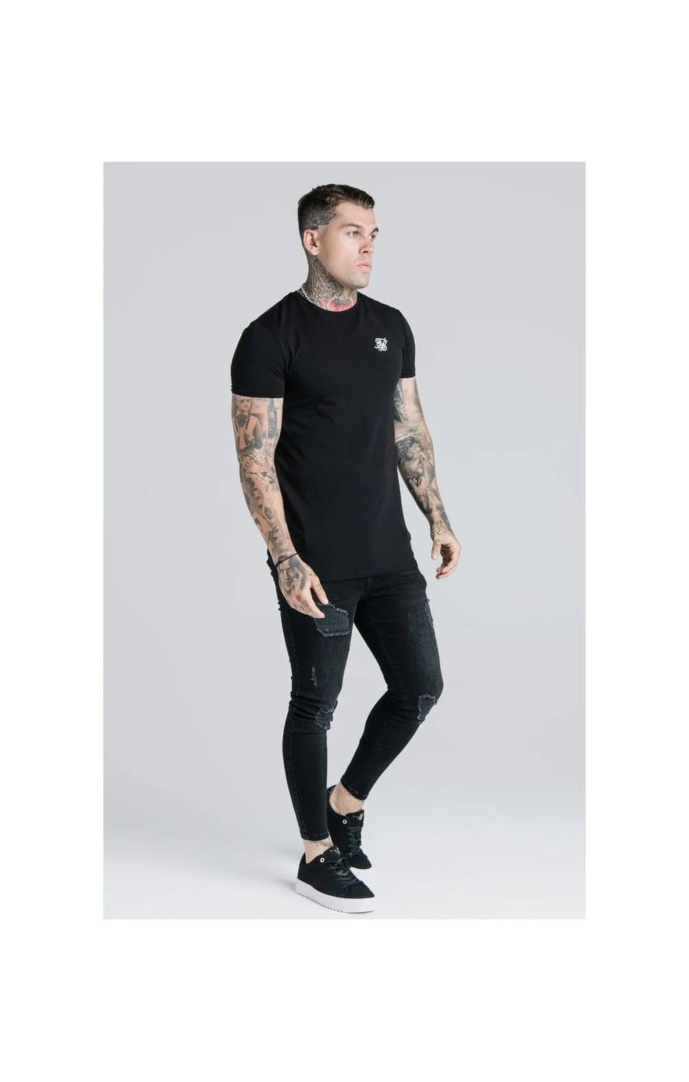 Black Essential Muscle Fit T-Shirt - Image 4