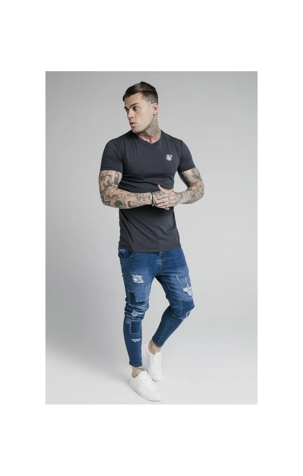 Navy Essential Muscle Fit T-Shirt - Image 3