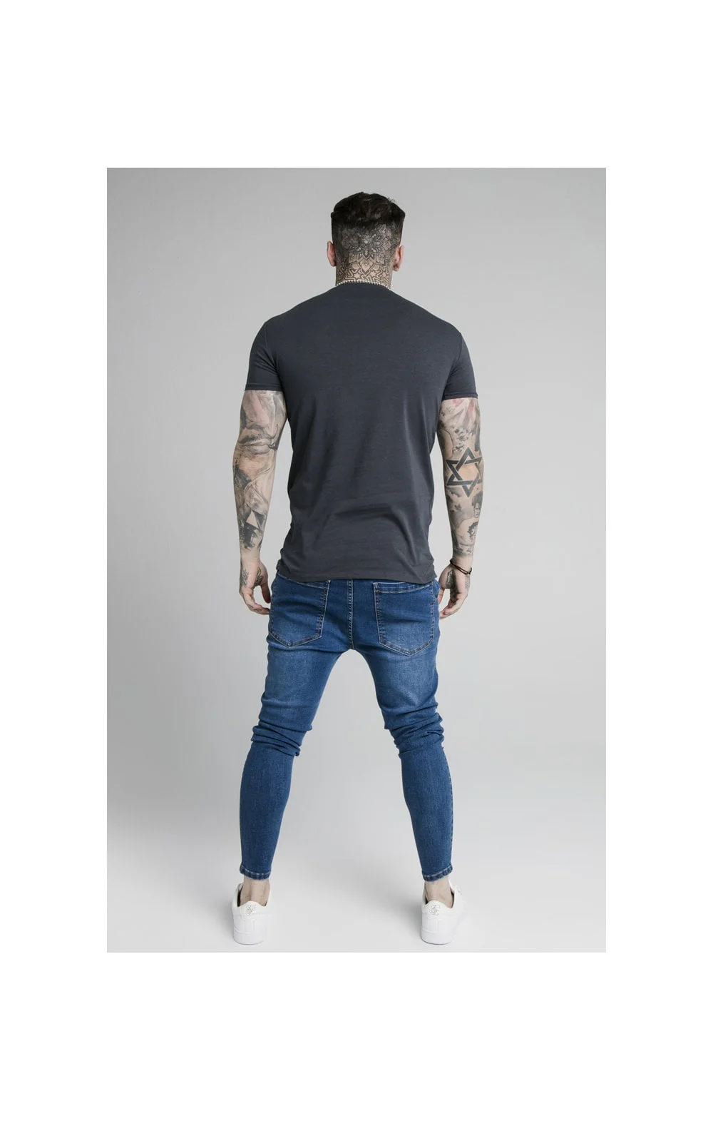 Navy Essential Muscle Fit T-Shirt - Image 6