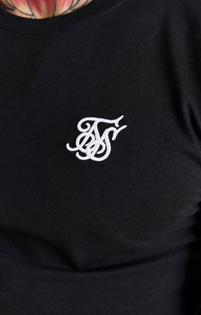 Black Essential Elastic Cuff T-Shirt - Image 2