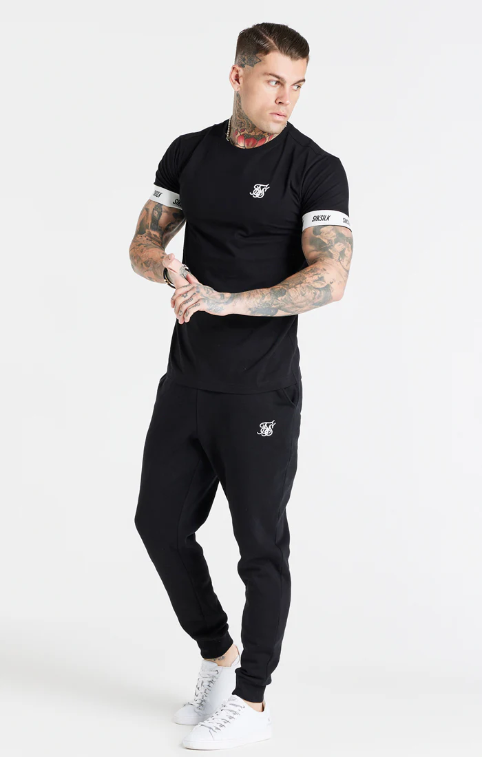 Black Essential Elastic Cuff T-Shirt - Image 4