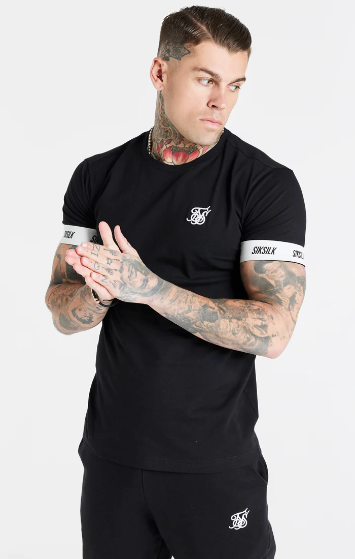 Black Essential Elastic Cuff T-Shirt - Image 7