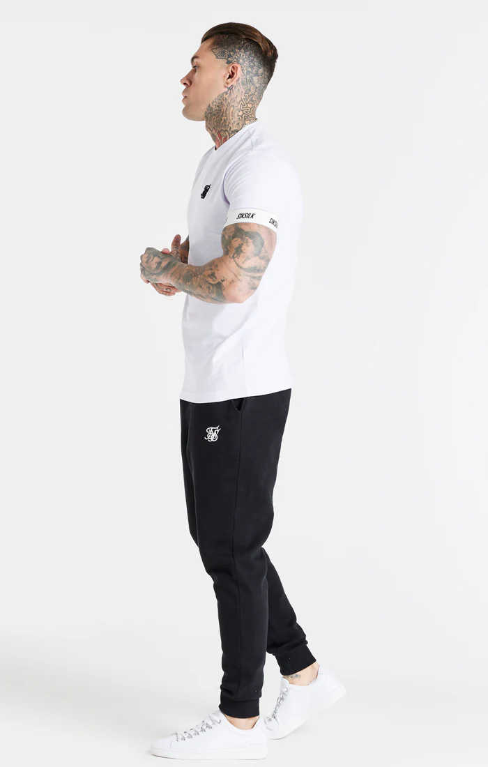 White Essential Elastic Cuff T-Shirt - Image 6