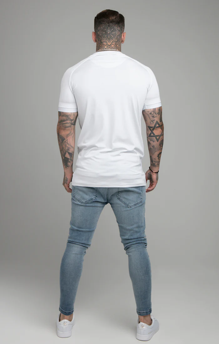 White Stretch Sports T-Shirt - Image 3