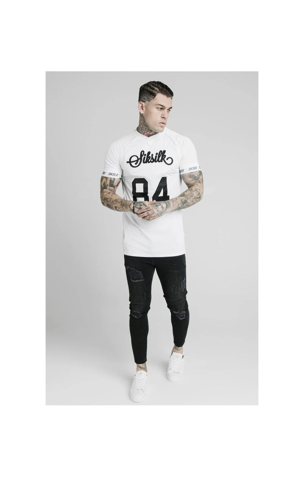 SikSilk Stretch Tee - White - Image 3