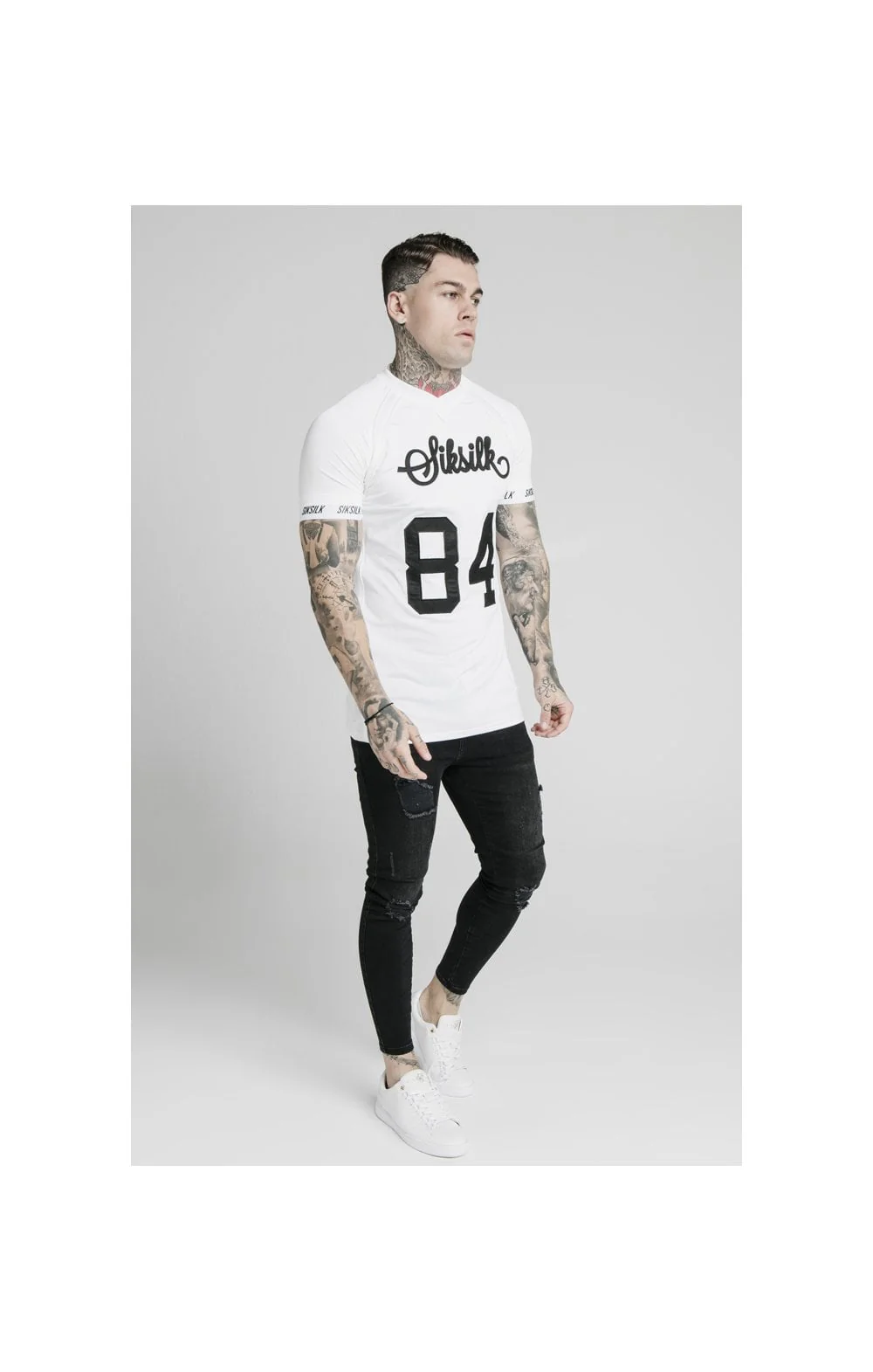 SikSilk Stretch Tee - White - Image 4