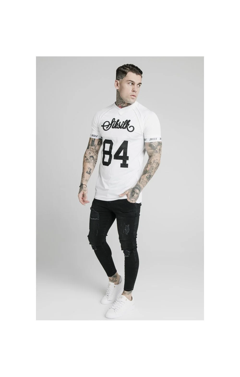 SikSilk Stretch Tee - White - Image 5