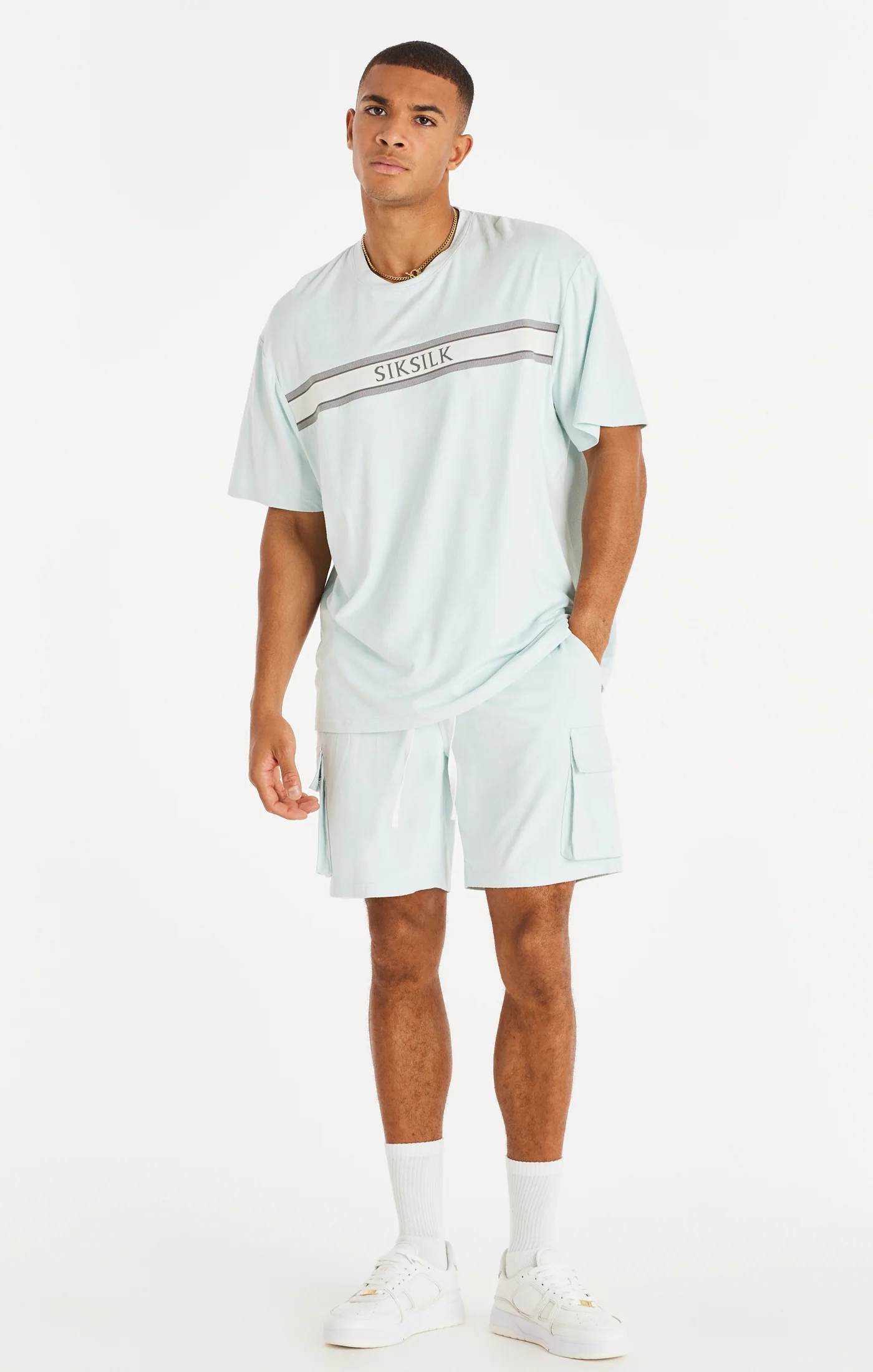 Green Stretch Suede Cargo Short - Image 5