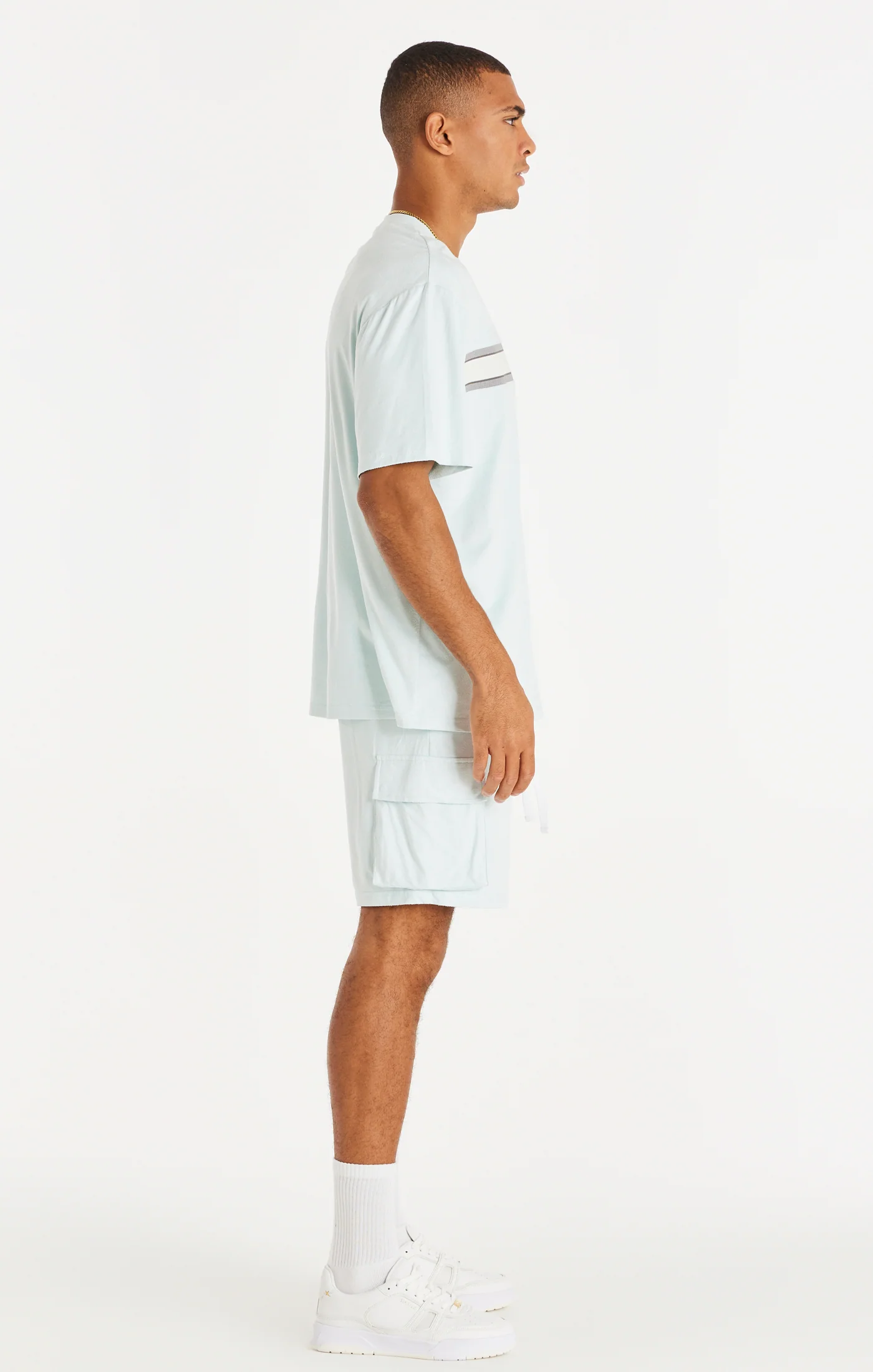 Green Stretch Suede Cargo Short - Image 6