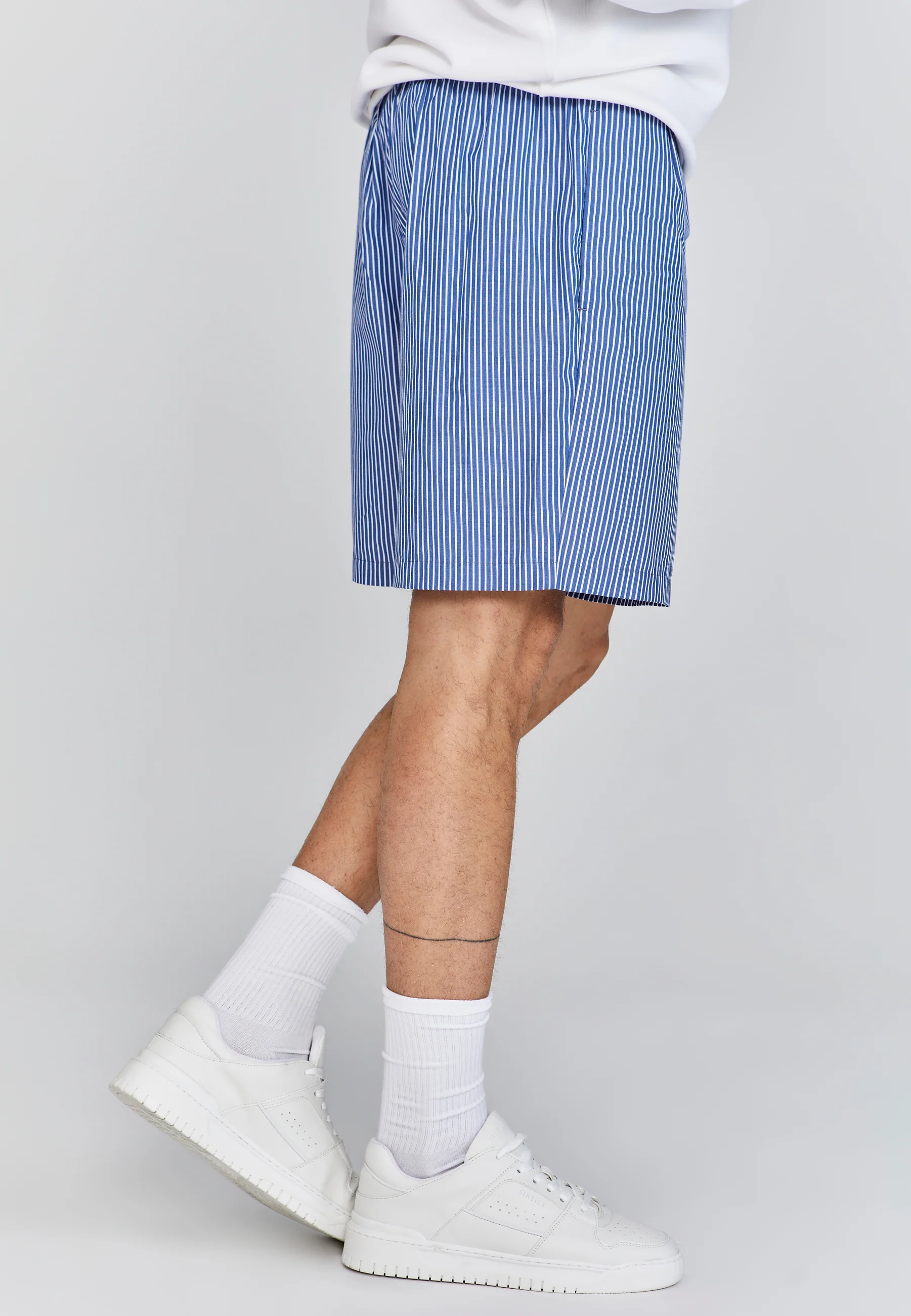 Blue White Striped Shorts - Image 3