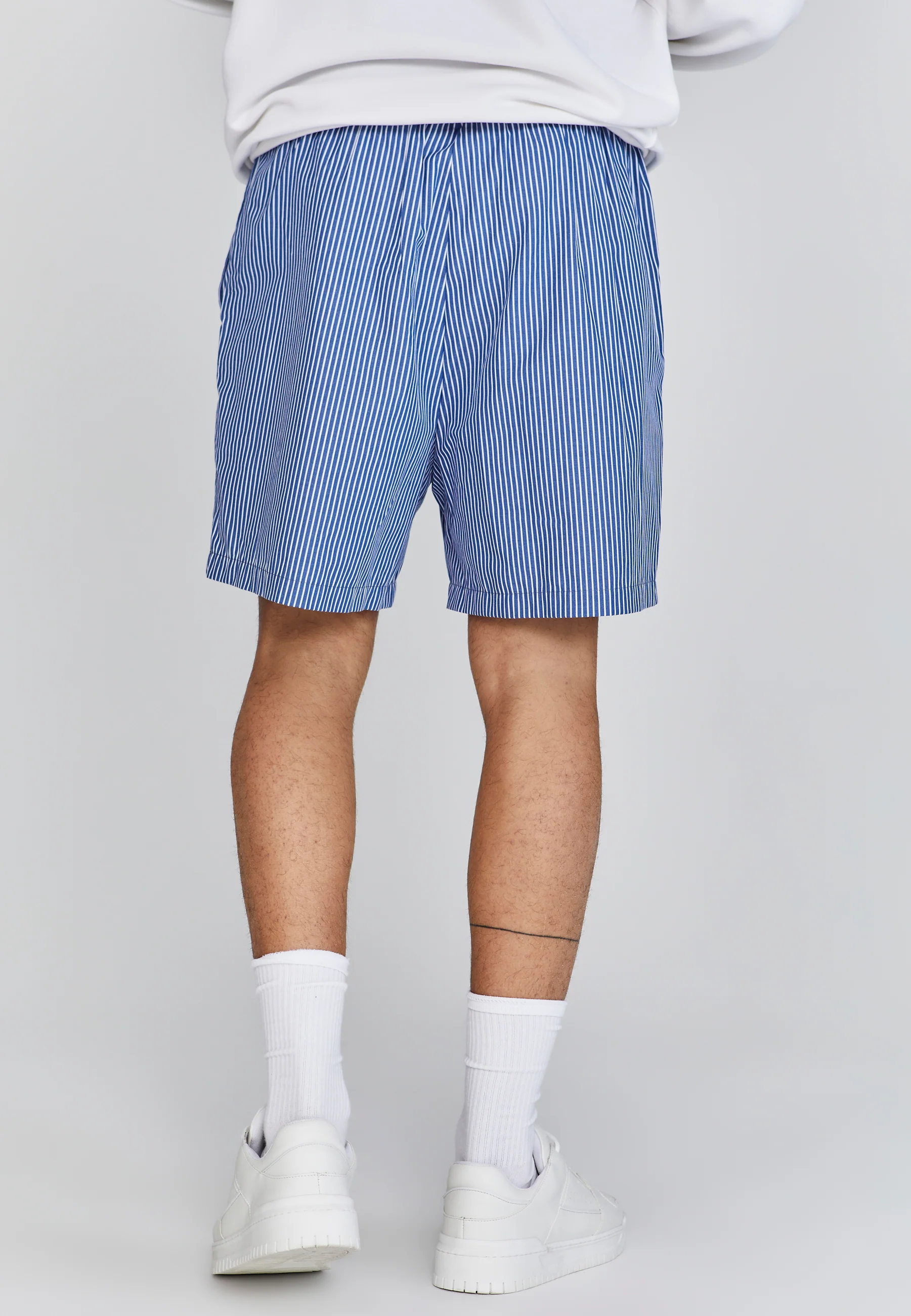 Blue White Striped Shorts - Image 4