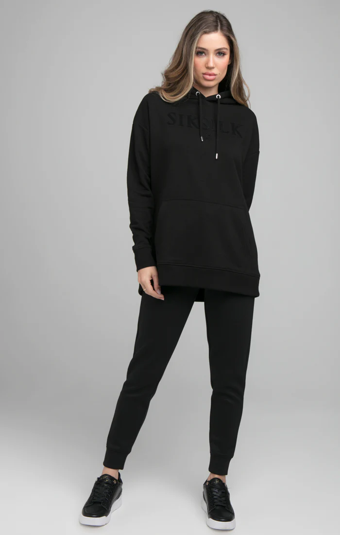 Black Longline Hoodie - Image 2