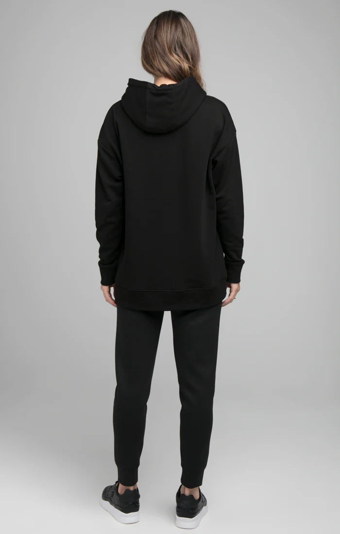 Black Longline Hoodie - Image 3