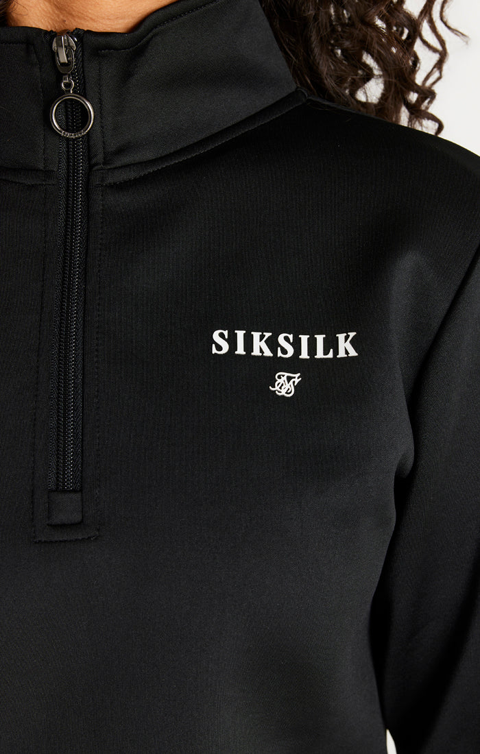Black Cargo 1/4 Zip Hoodie - Image 3