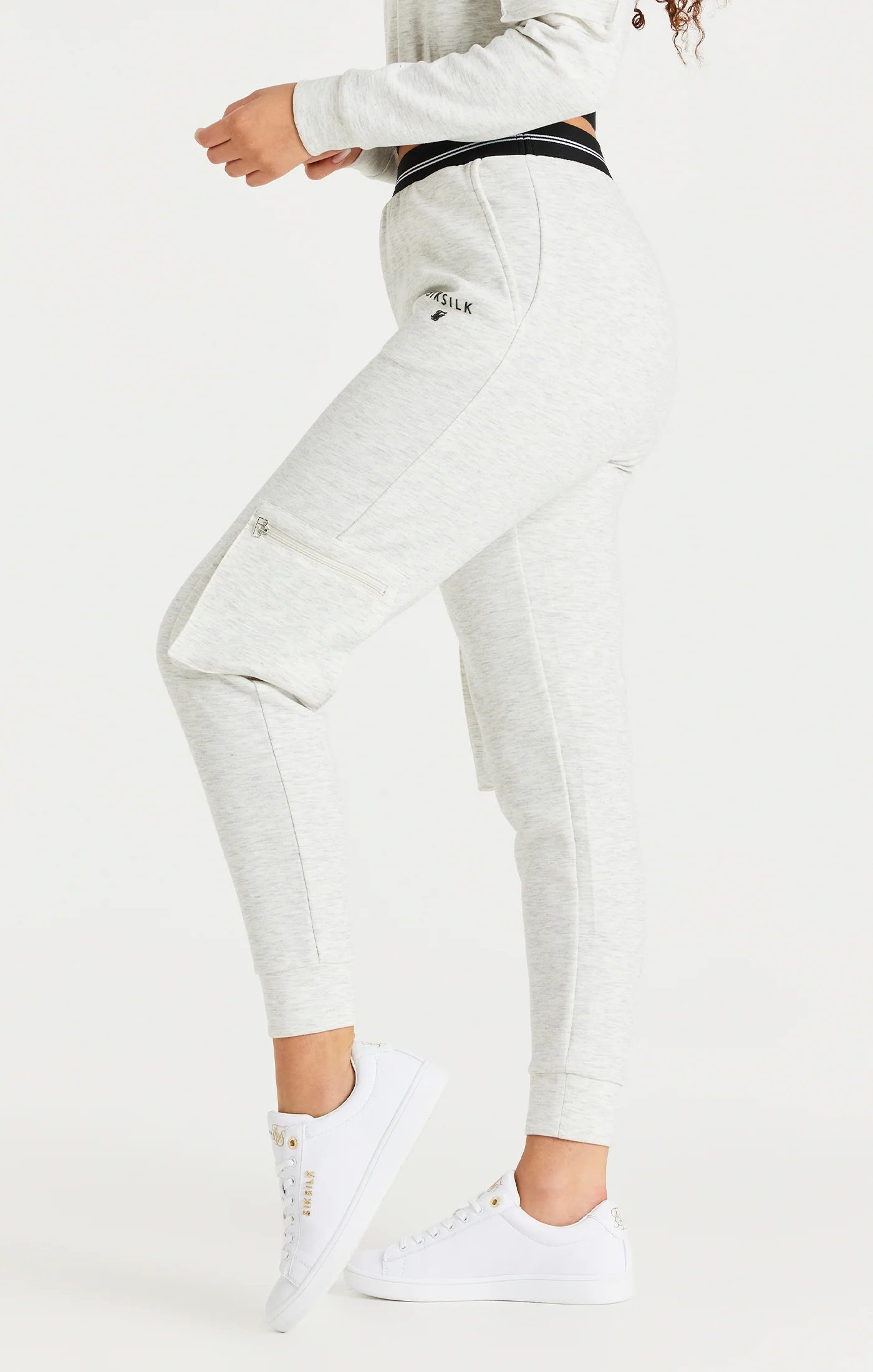 Ice Grey Marl Cargo Track Pant - Image 2