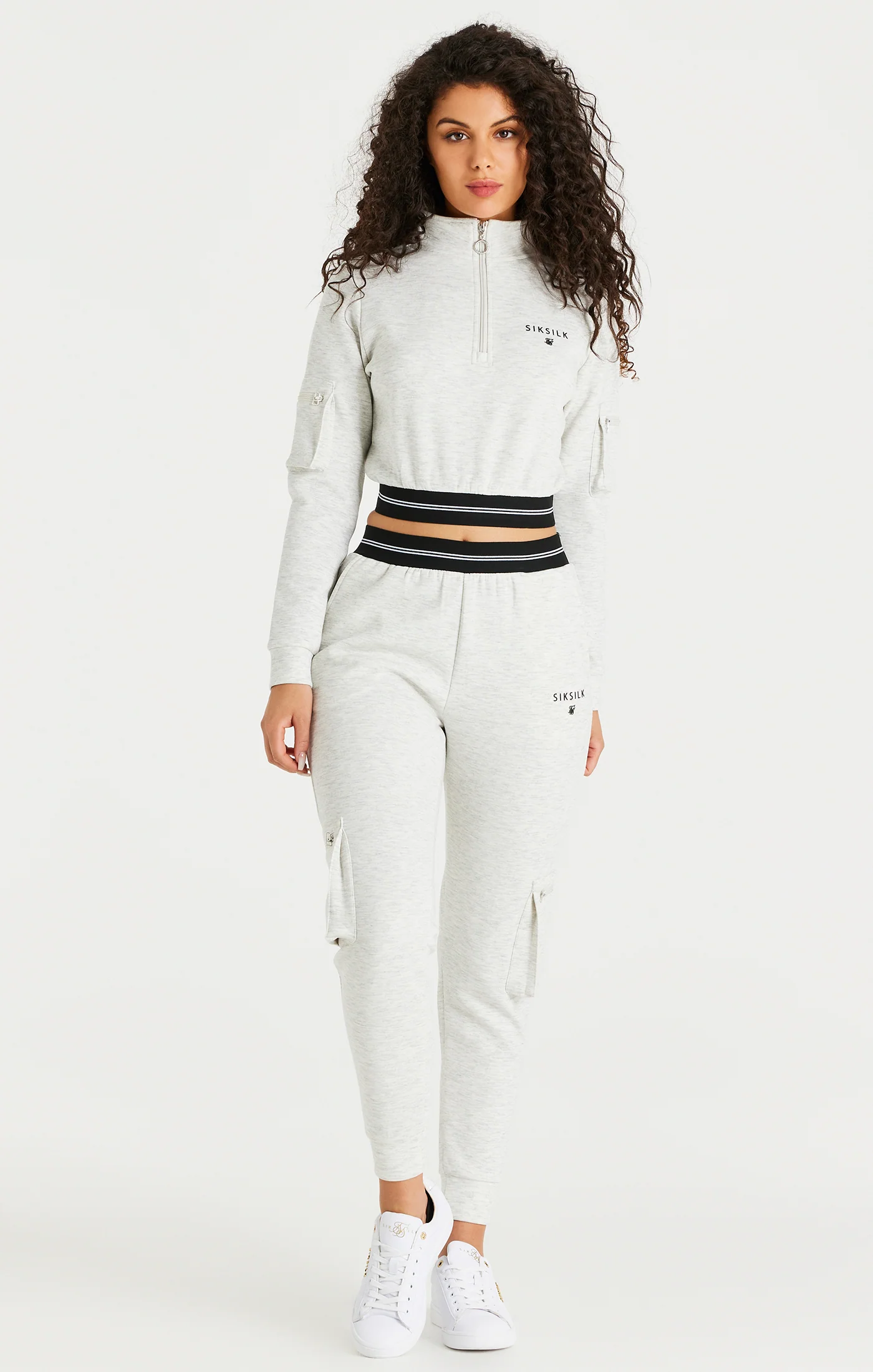 Ice Grey Marl Cargo Track Pant - Image 4