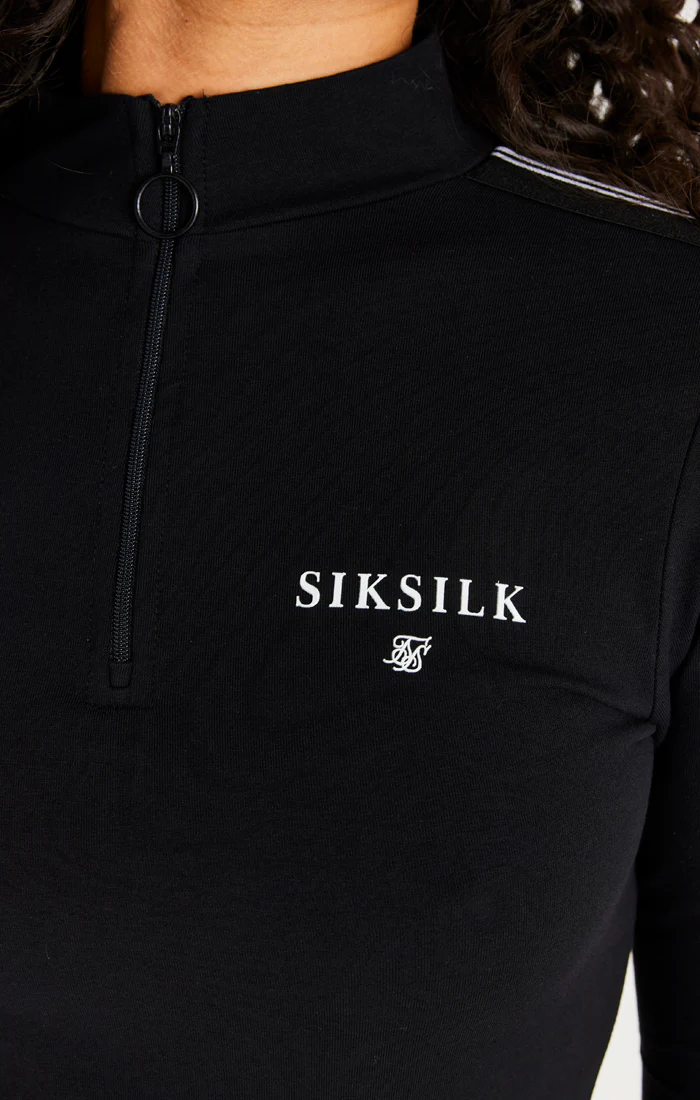 Black Long Sleeve 1/4 Zip Dress - Image 4