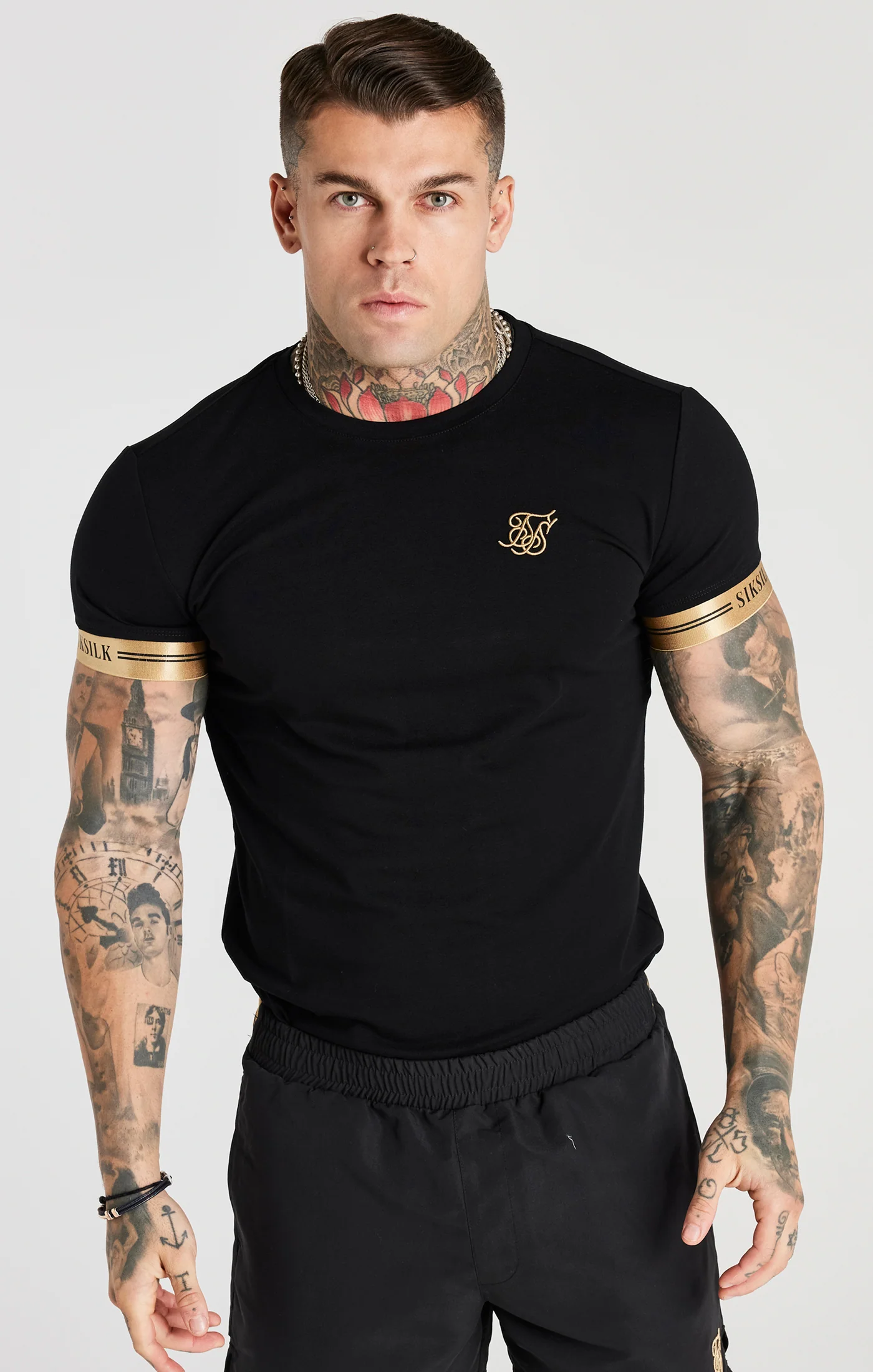 Black Elastic Cuff T-Shirt - Image 5