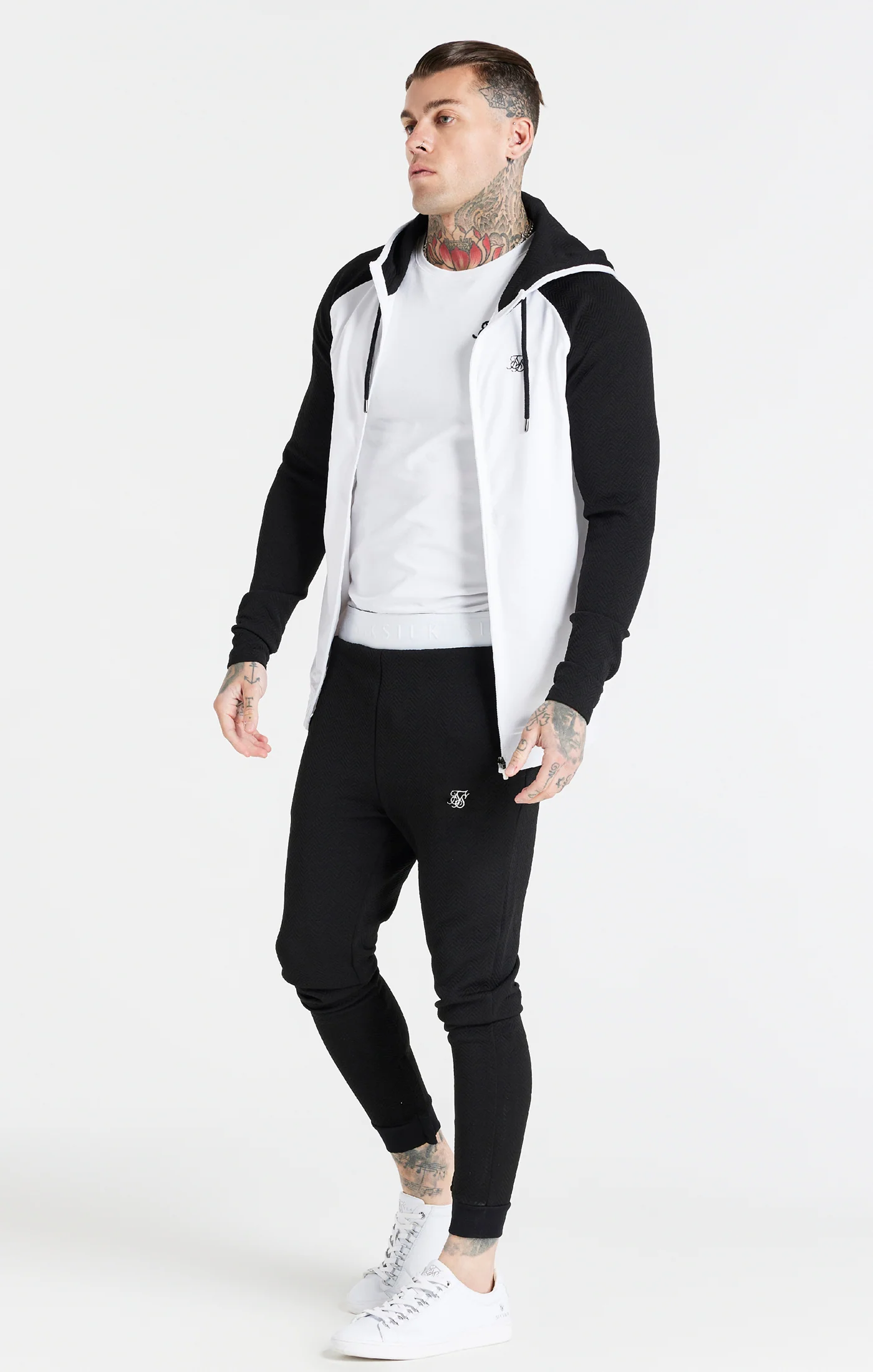 White Surface Zip Through Hoodie - Image 4
