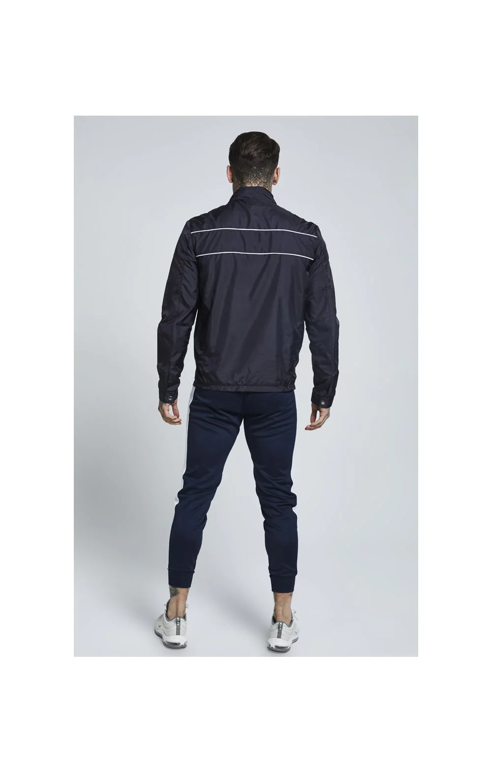 SikSilk Surge Zip Through Windbreaker - Navy - Image 4