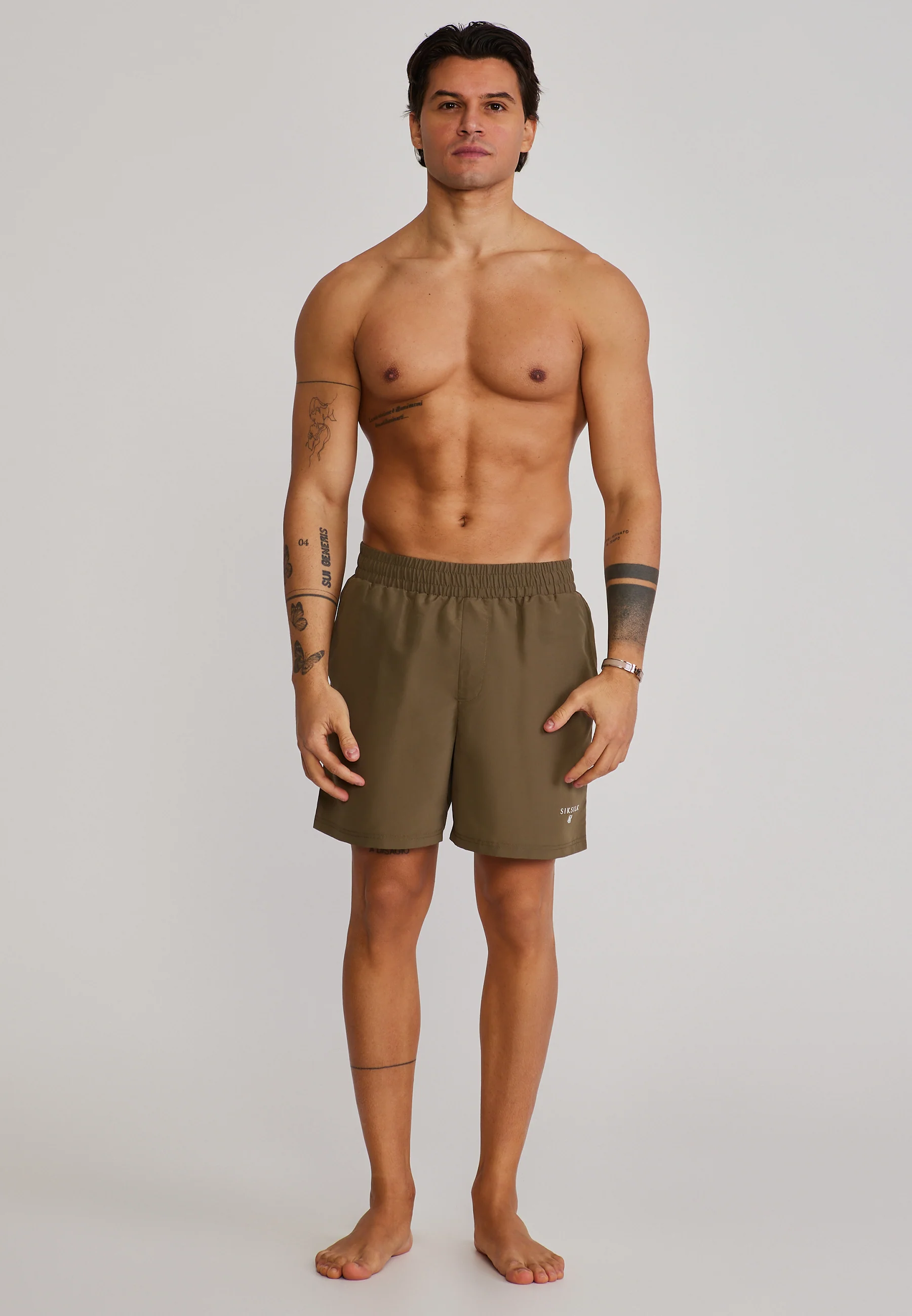 Khaki Green Swim Shorts - Image 2