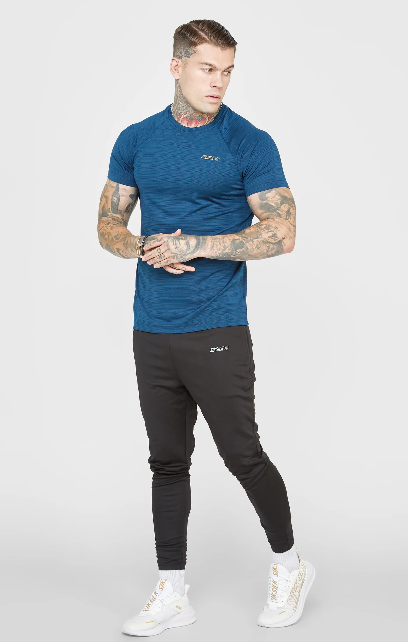 Teal Sports Textured Look T-Shirt - Image 3