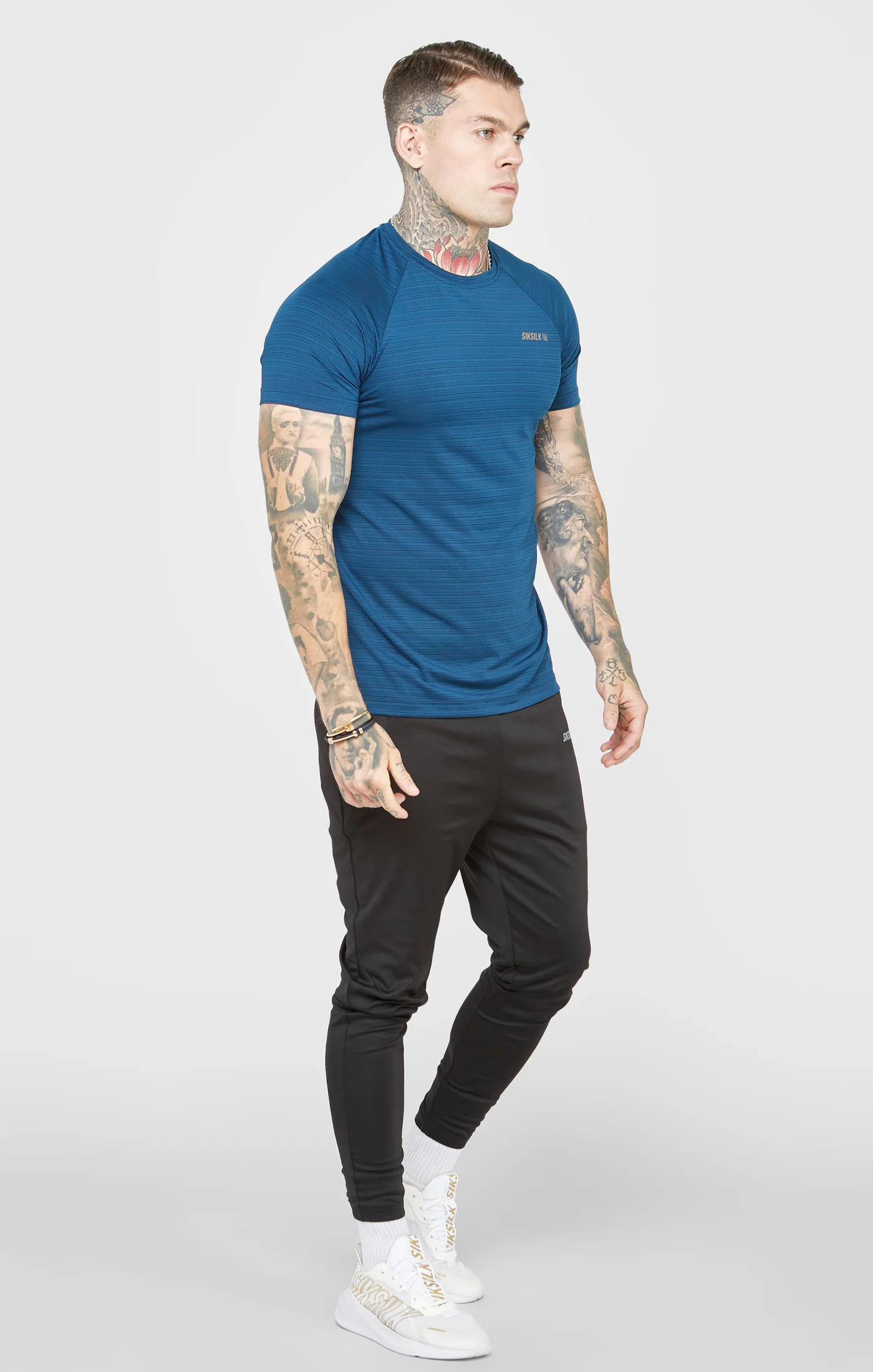 Teal Sports Textured Look T-Shirt - Image 4