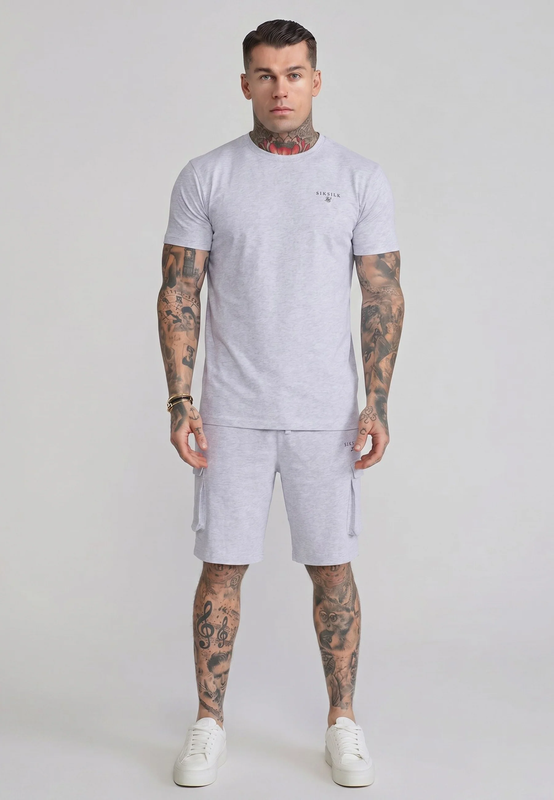 Grey Marl T-Shirt and Shorts Set