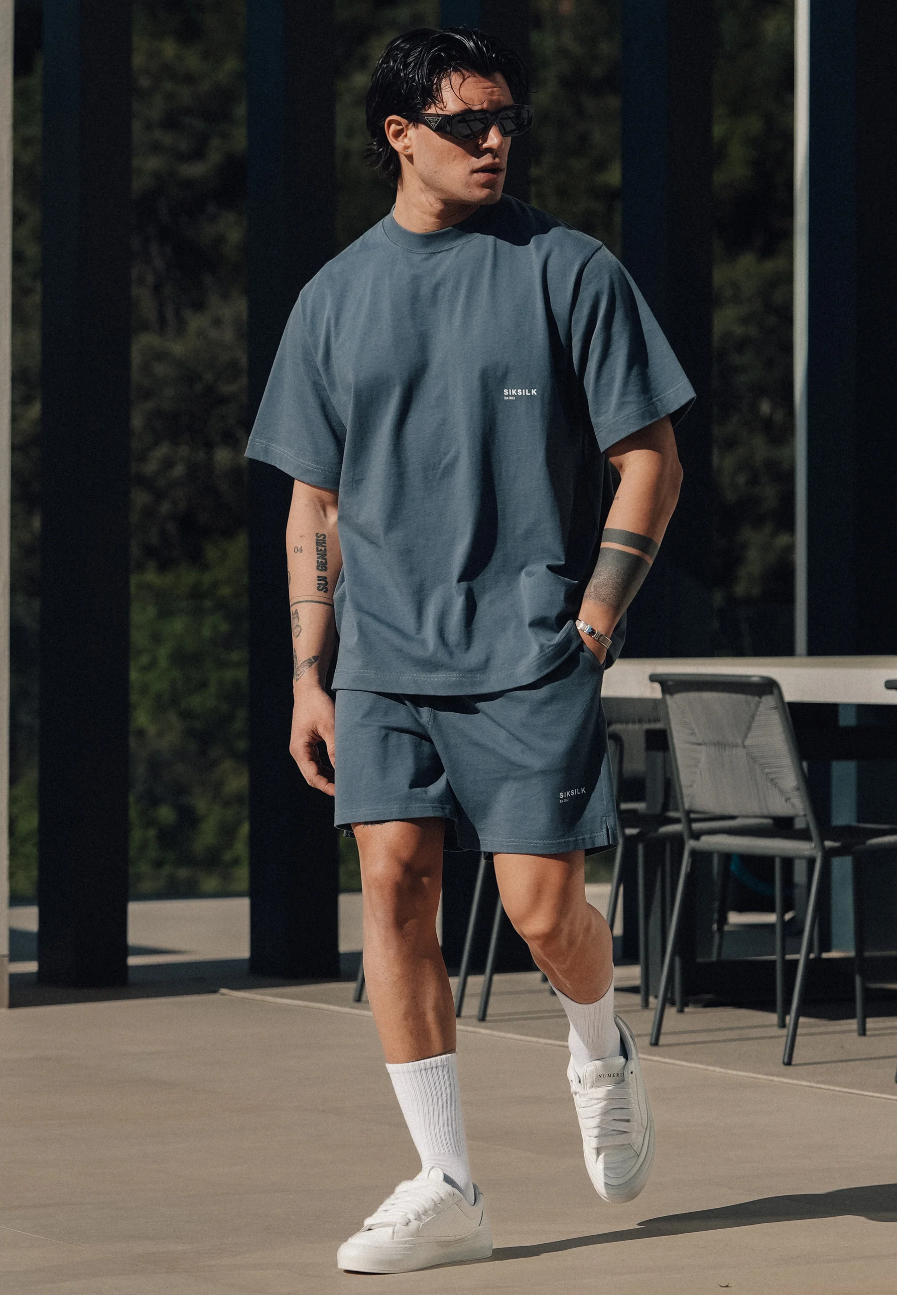 Grey T-Shirt and Shorts Set