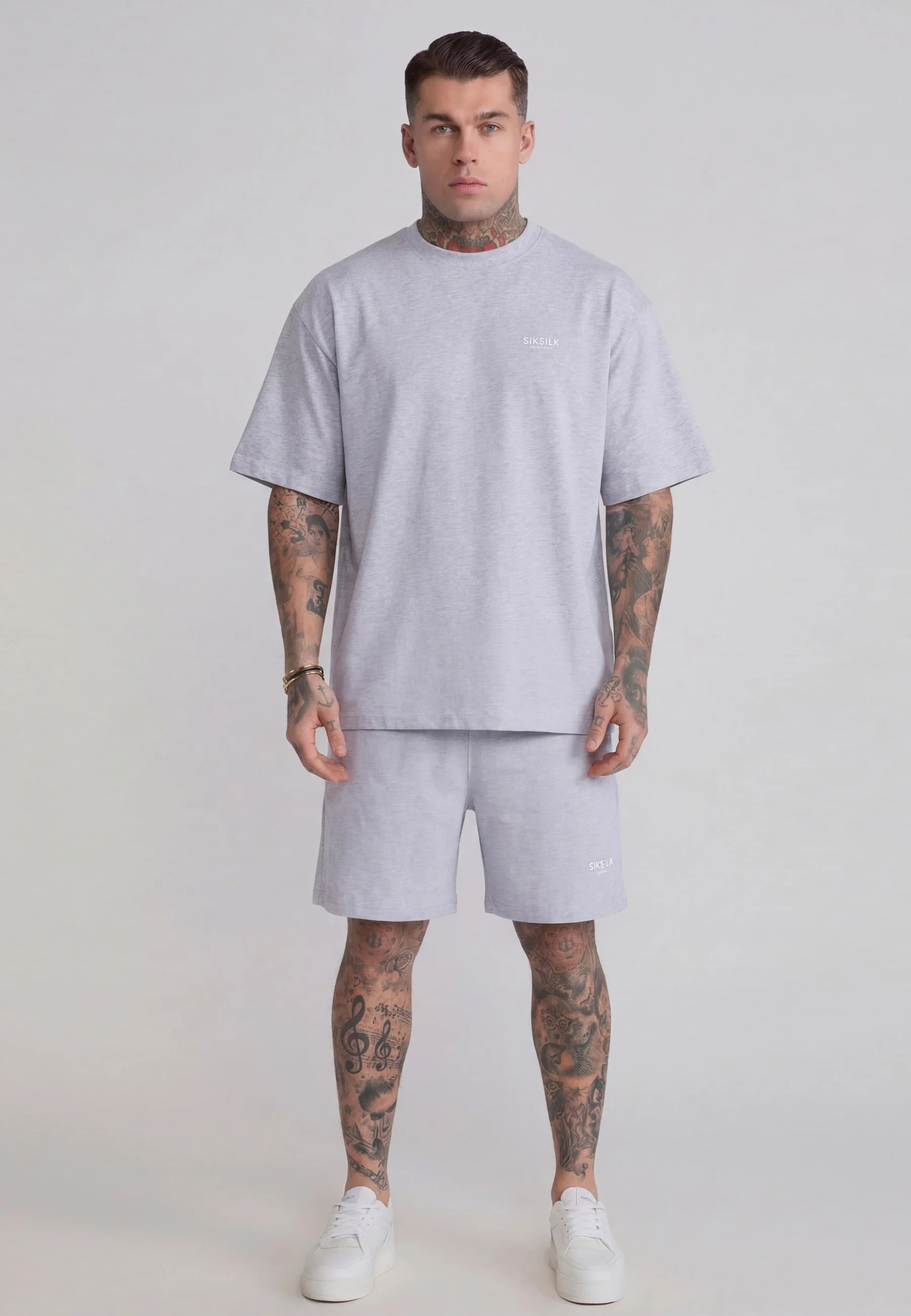 Grey Marl T-Shirt and Shorts Set