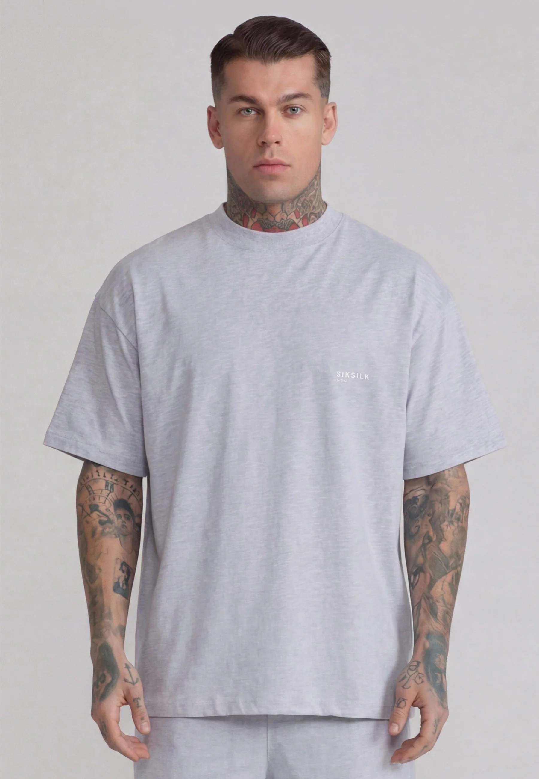 Grey Marl T-Shirt and Shorts Set - Image 2